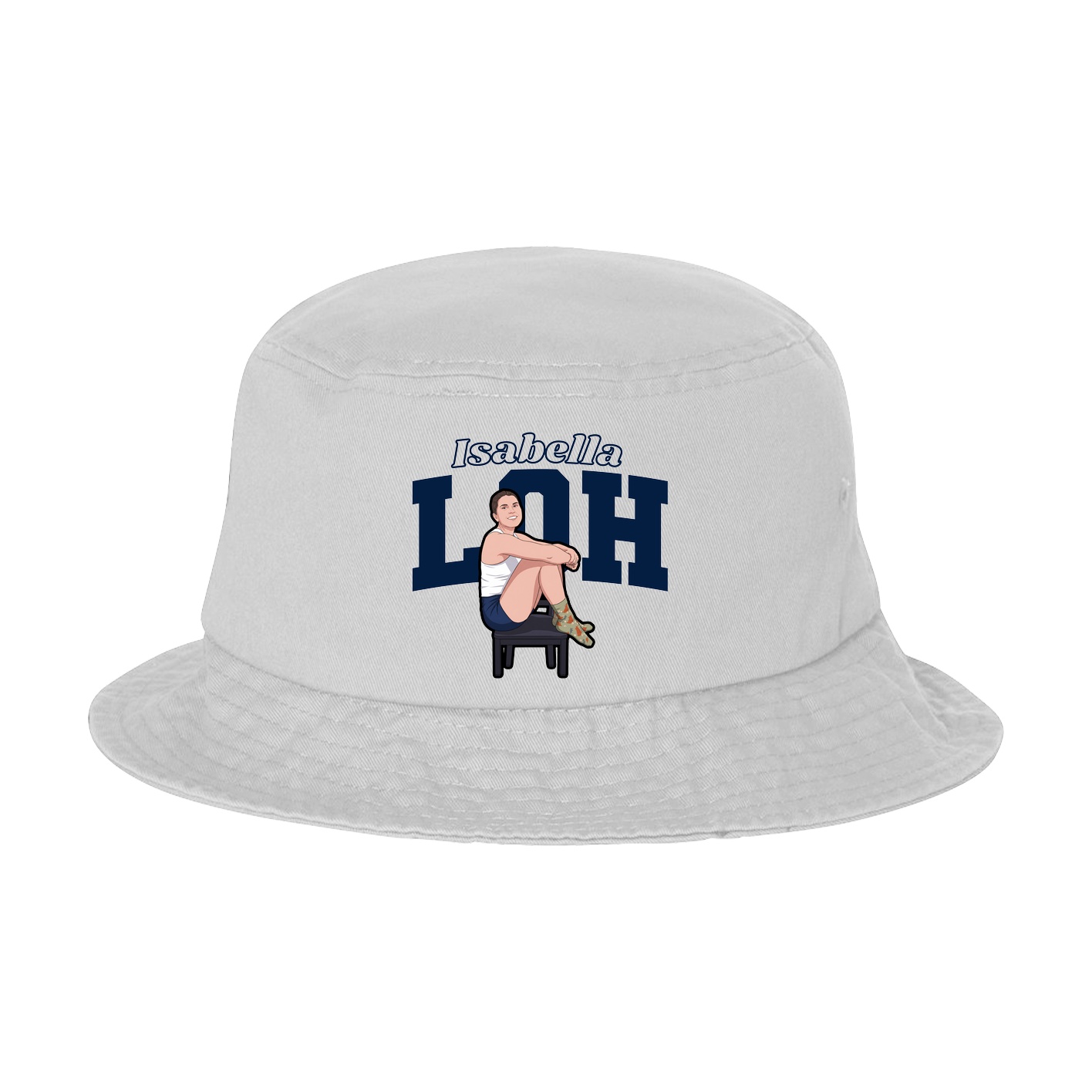 Bucket Cap — Name Arch in White