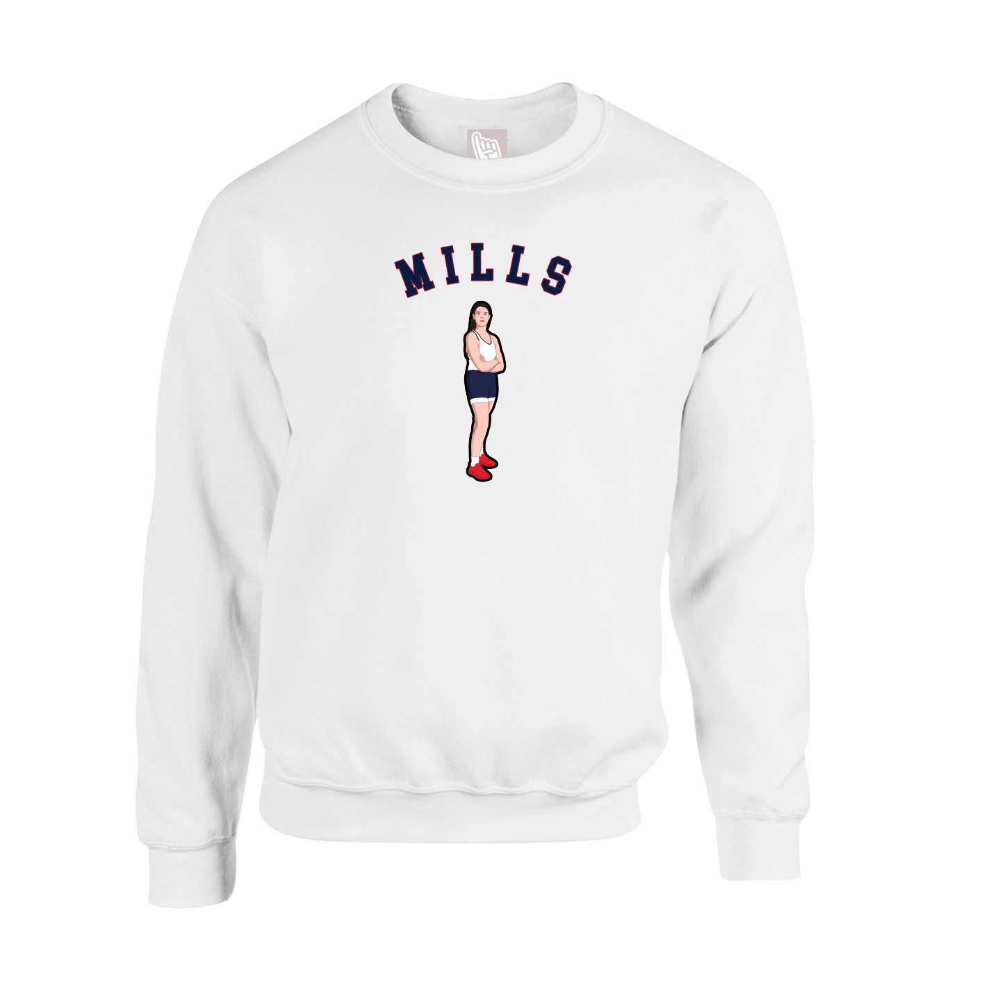 Fleece Crew — Shirsey Arch in White