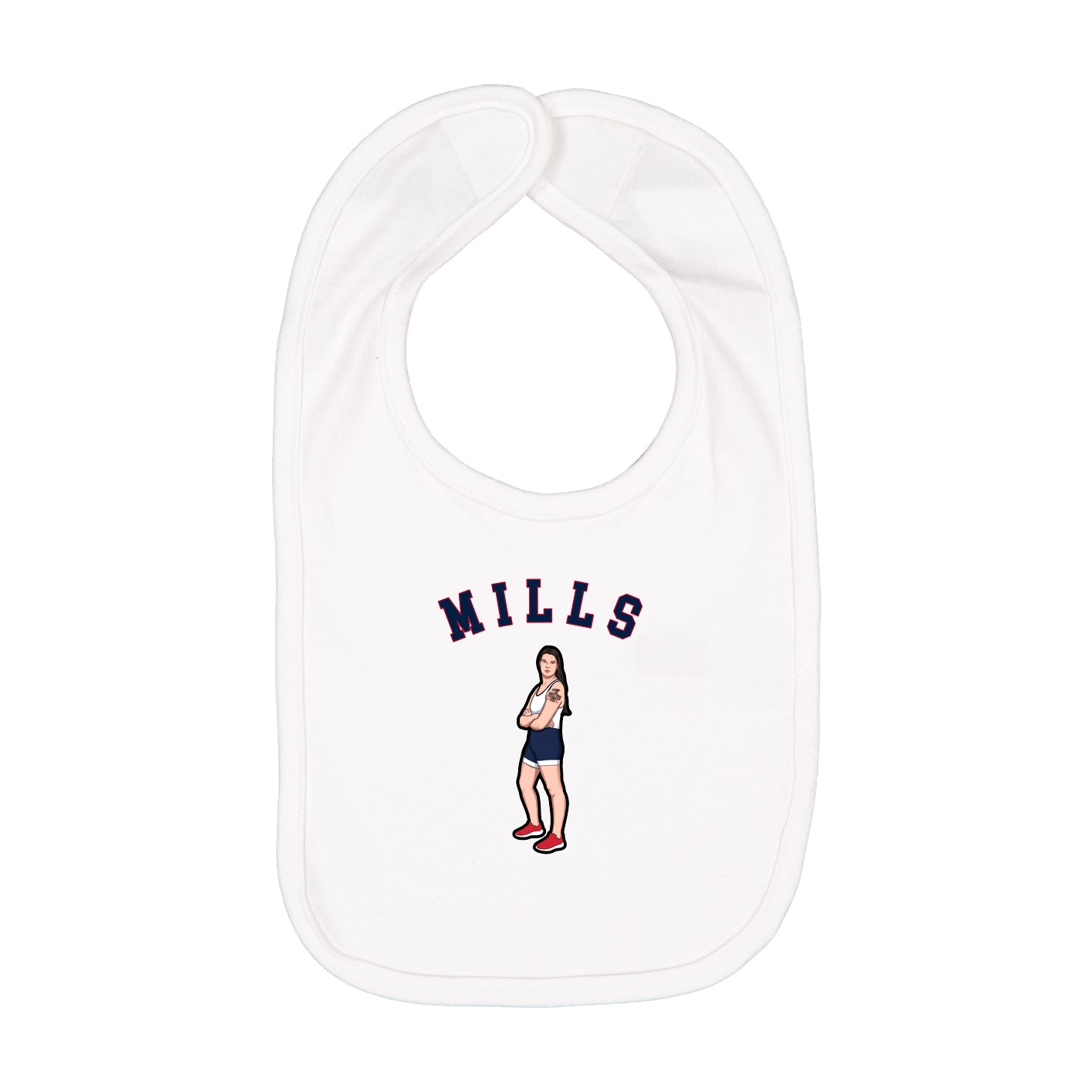 Infant Bib — Shirsey Arch in White
