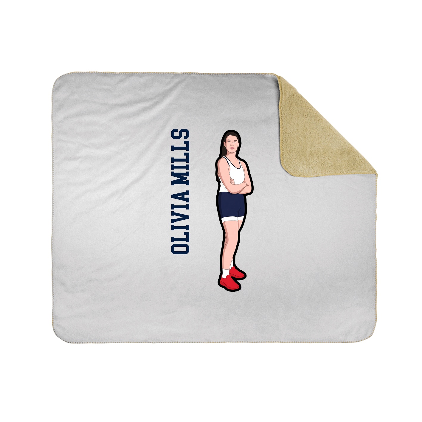 Throw Blanket — Name Vertical in White