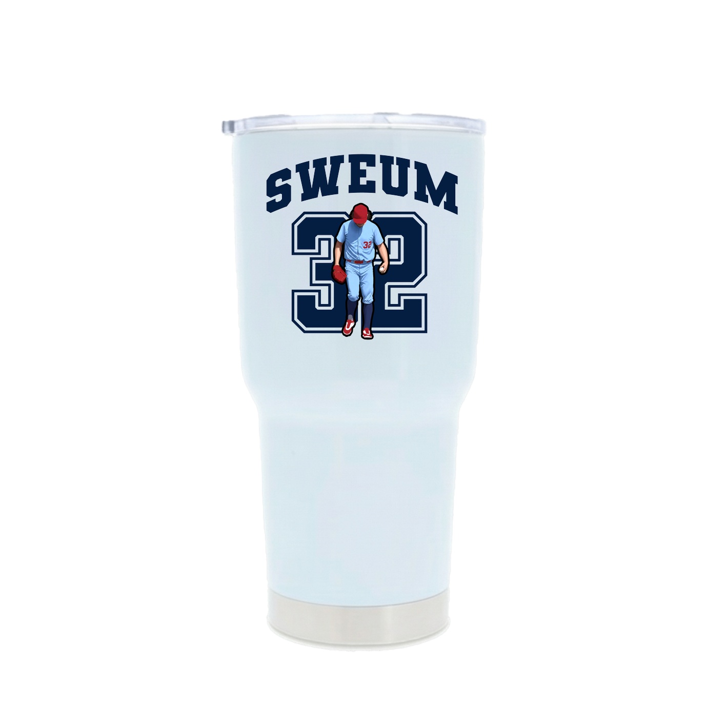 30oz Stainless Steel Tumbler — Number in White