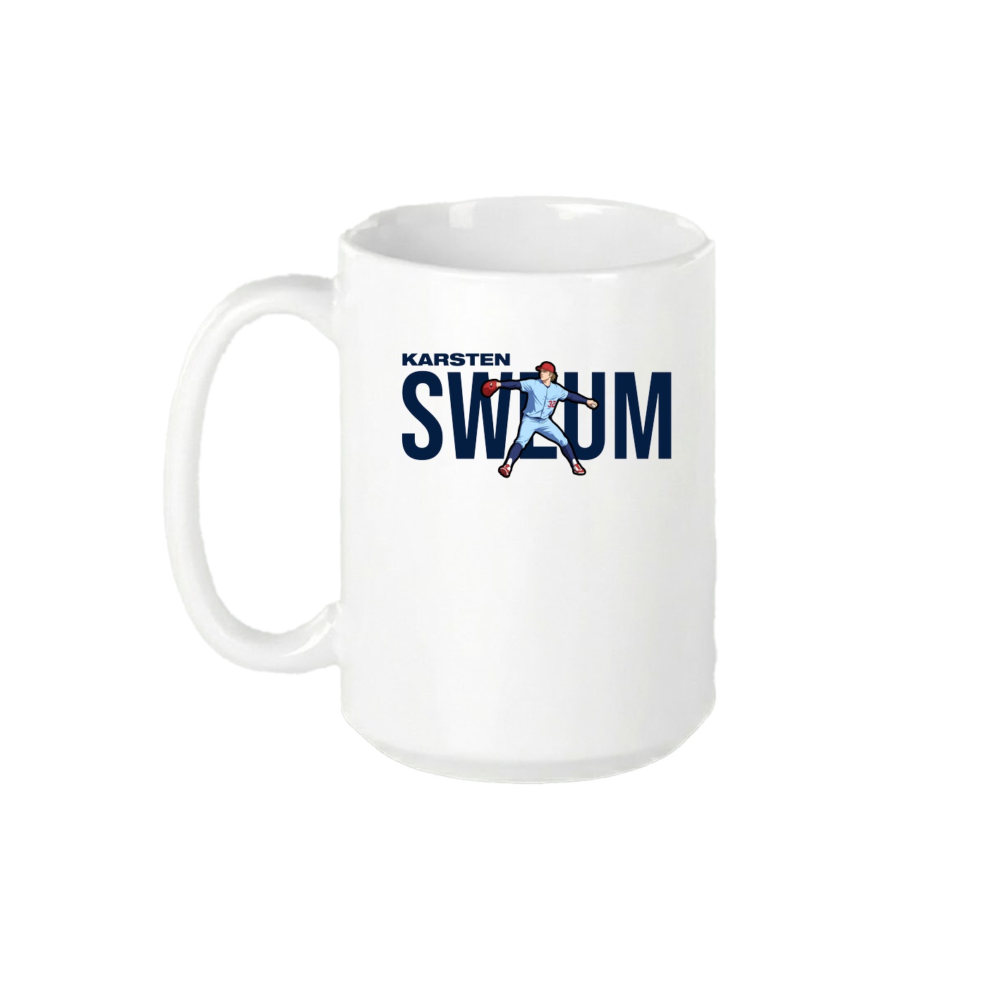 15oz Coffee Mug — Player Name in White