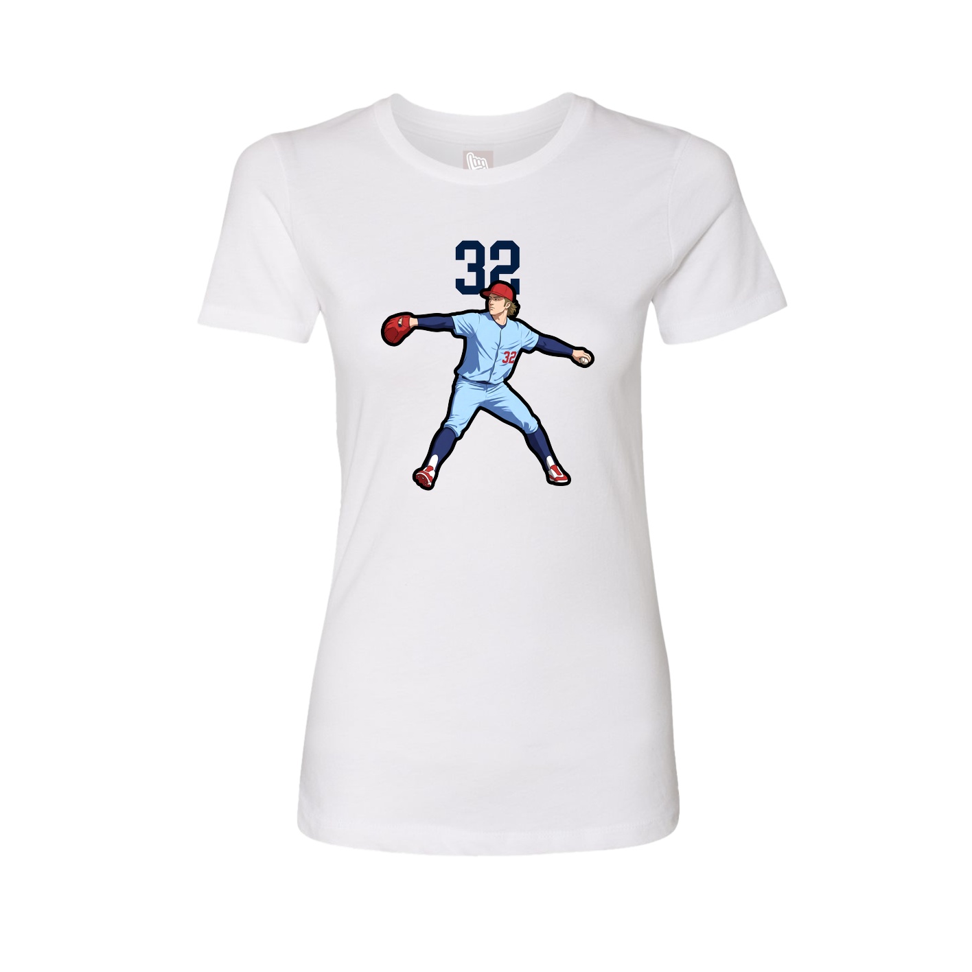 Fitted Women's Tee — Number Top in White