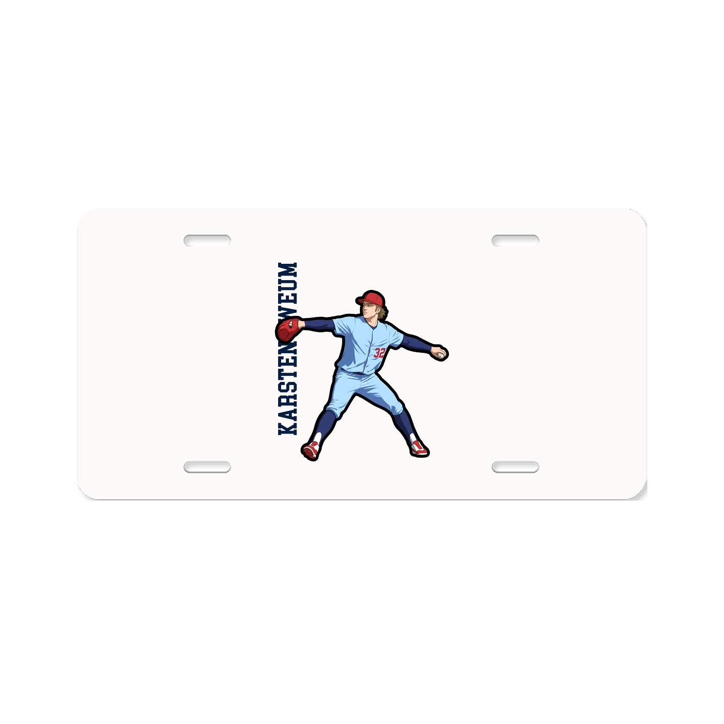 License Plate — Name Vertical in Classic