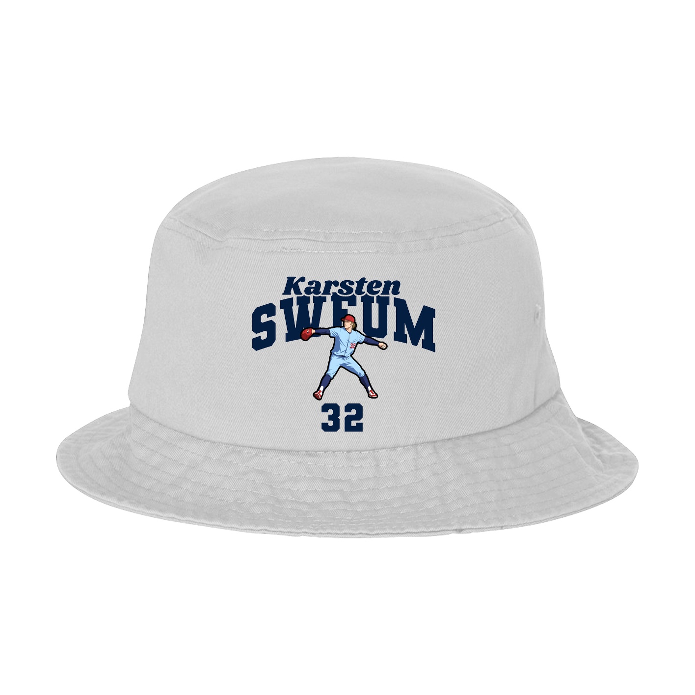 Bucket Cap — Signature Arch in White