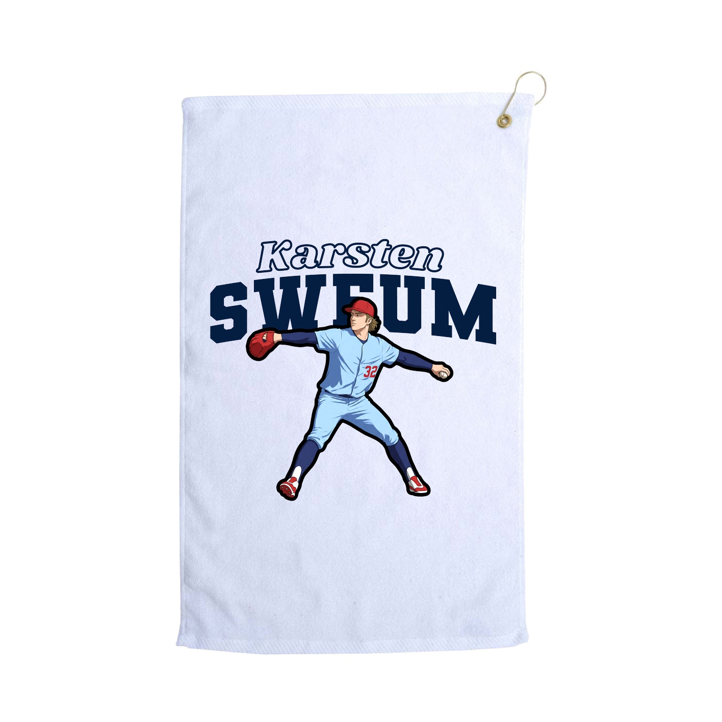 Golf Towel — Name Arch in White