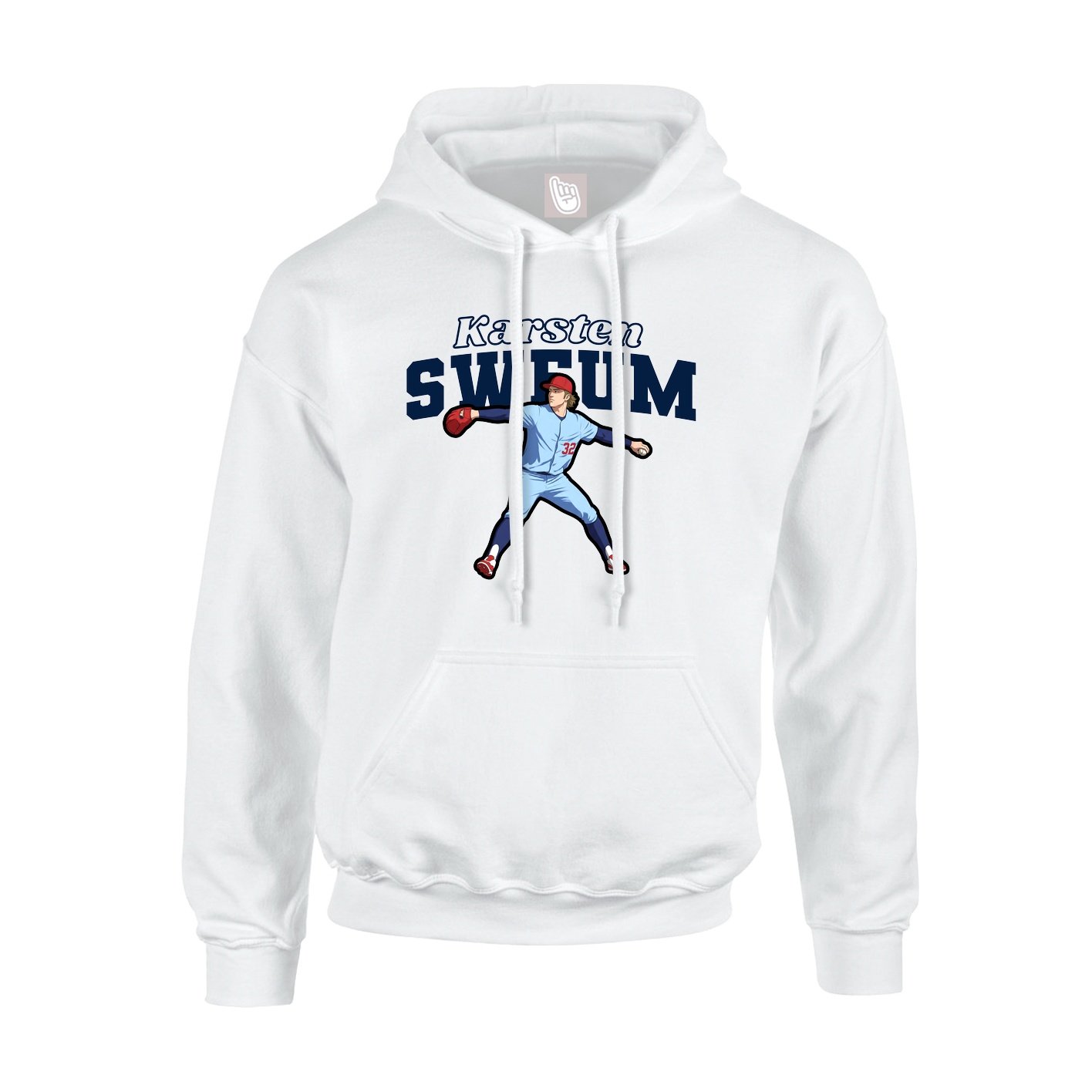 Youth Hoodie — Name Arch in White
