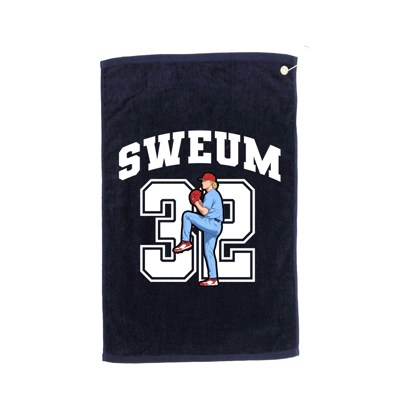 Golf Towel — Number in Navy