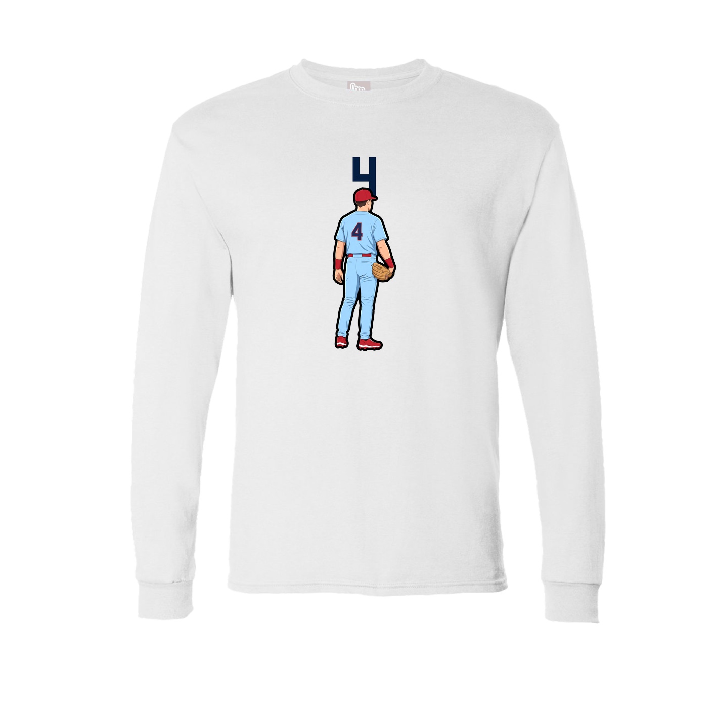 Long Sleeve Tee — Number Top in White