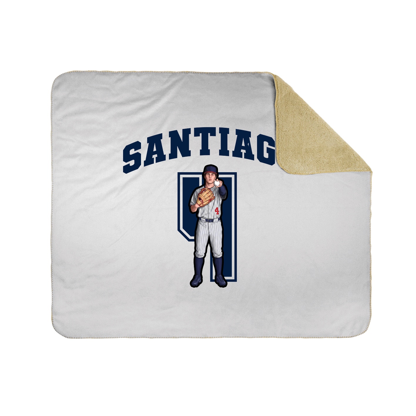 Throw Blanket — Number in White