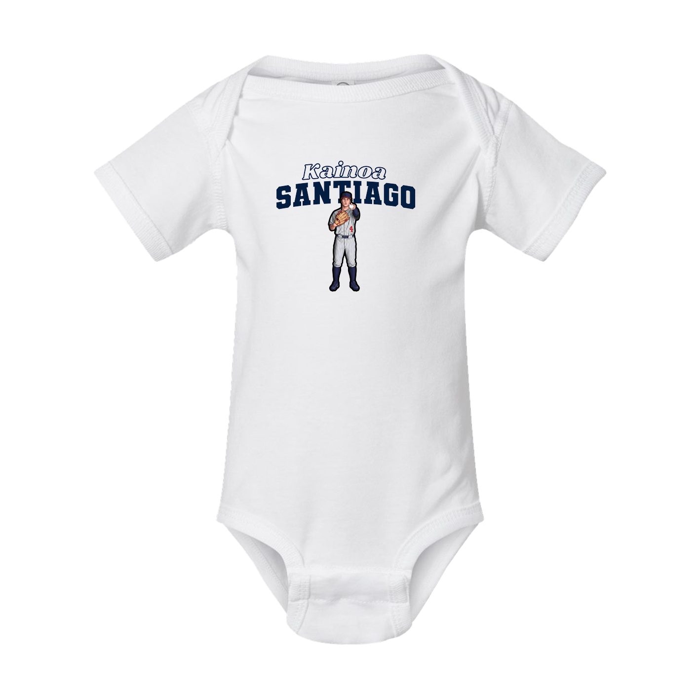 Baby Onesie — Name Arch in White