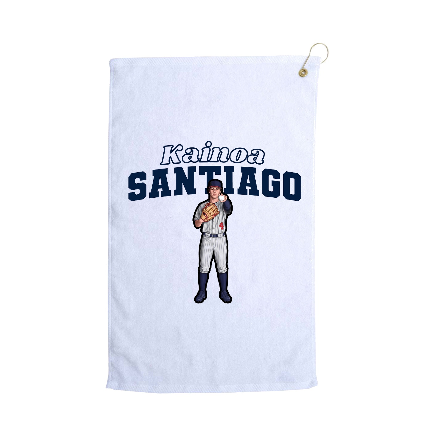 Golf Towel — Name Arch in White