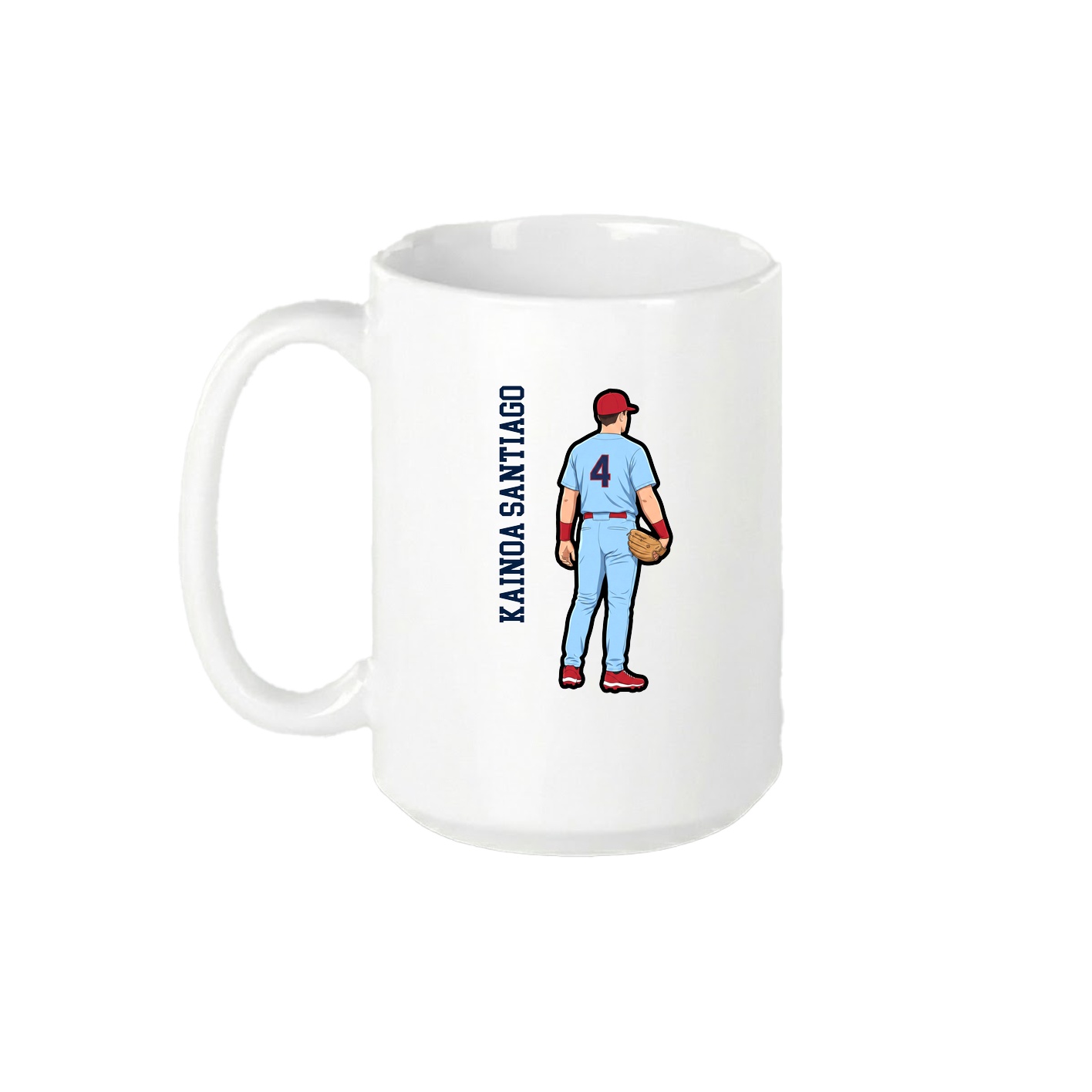 15oz Coffee Mug — Name Vertical in White