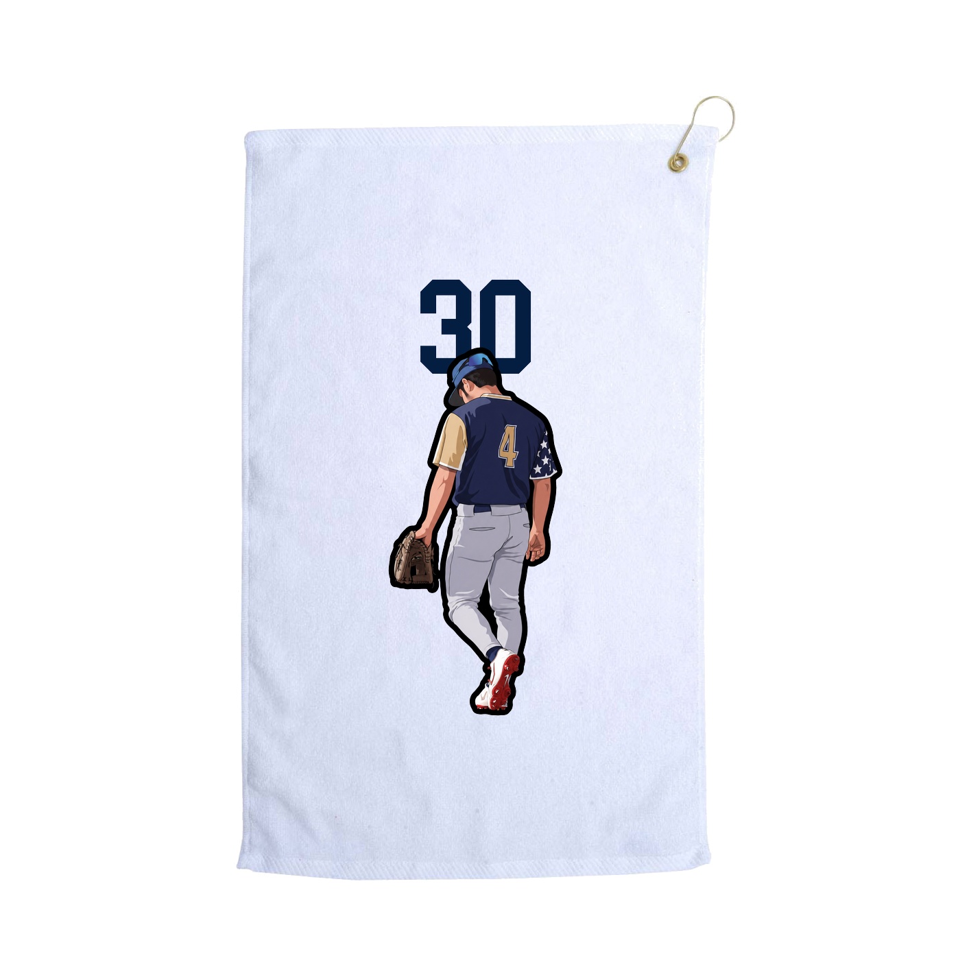 Golf Towel — Number Top in White