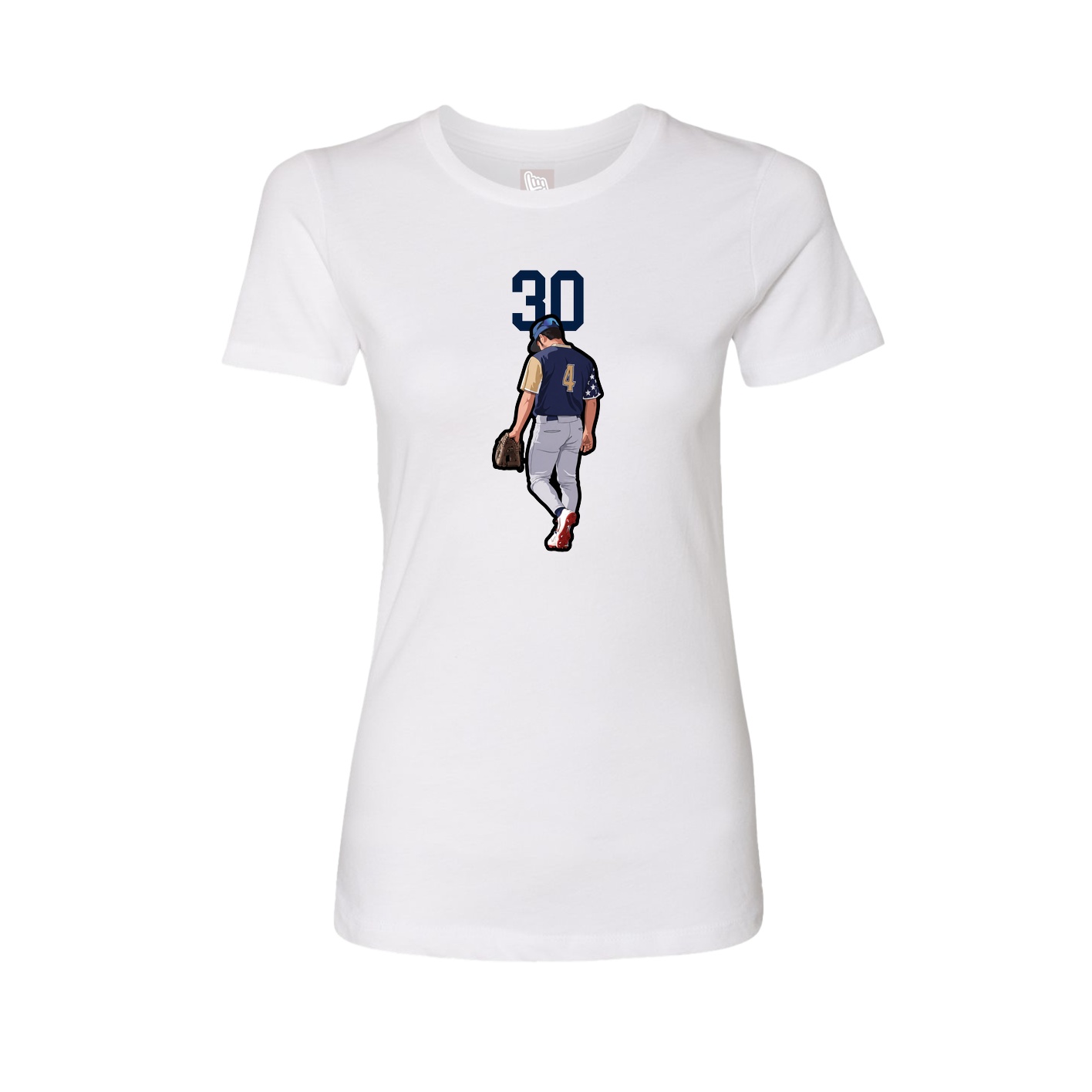 Fitted Women's Tee — Number Top in White