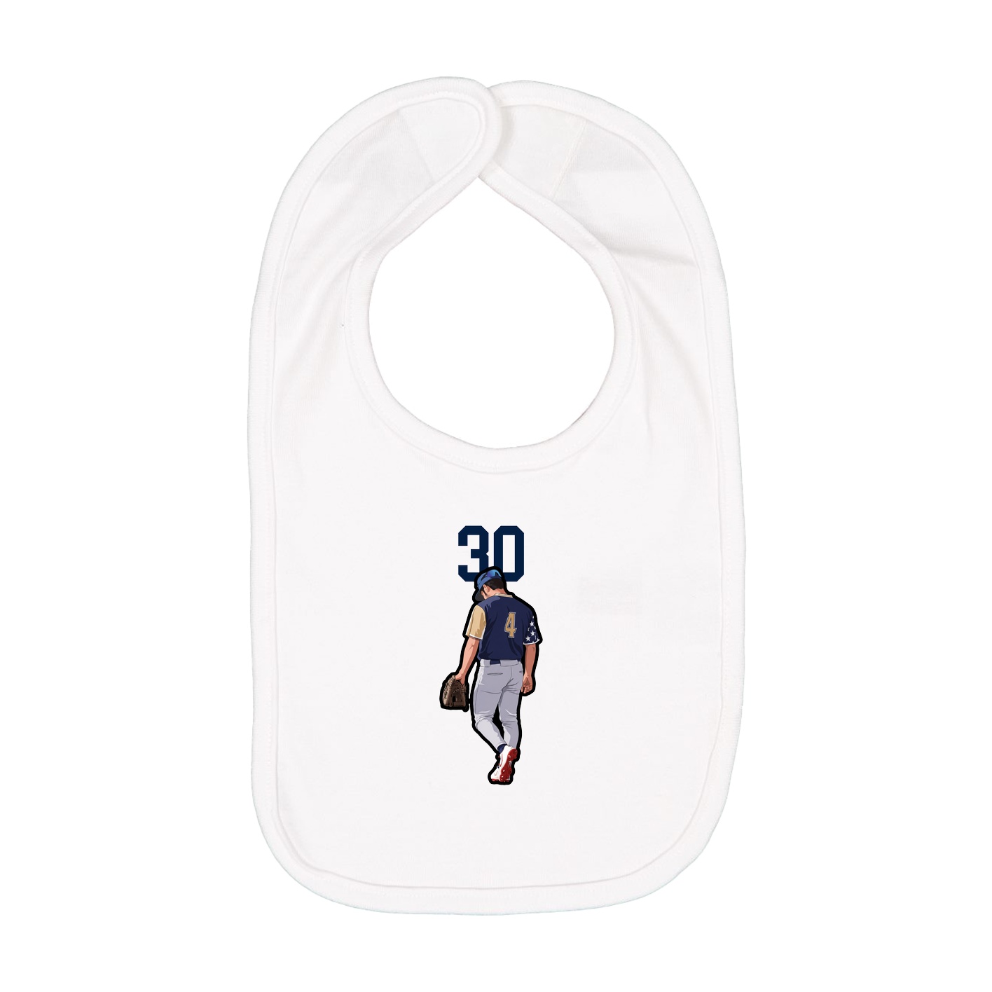Infant Bib — Number Top in White