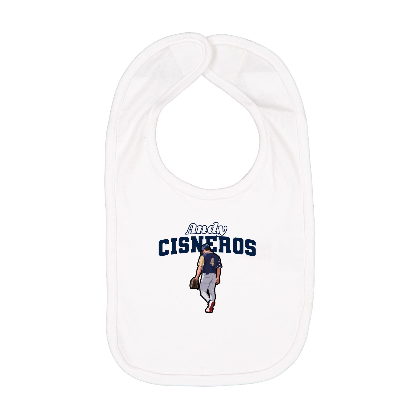 Infant Bib — Name Arch in White