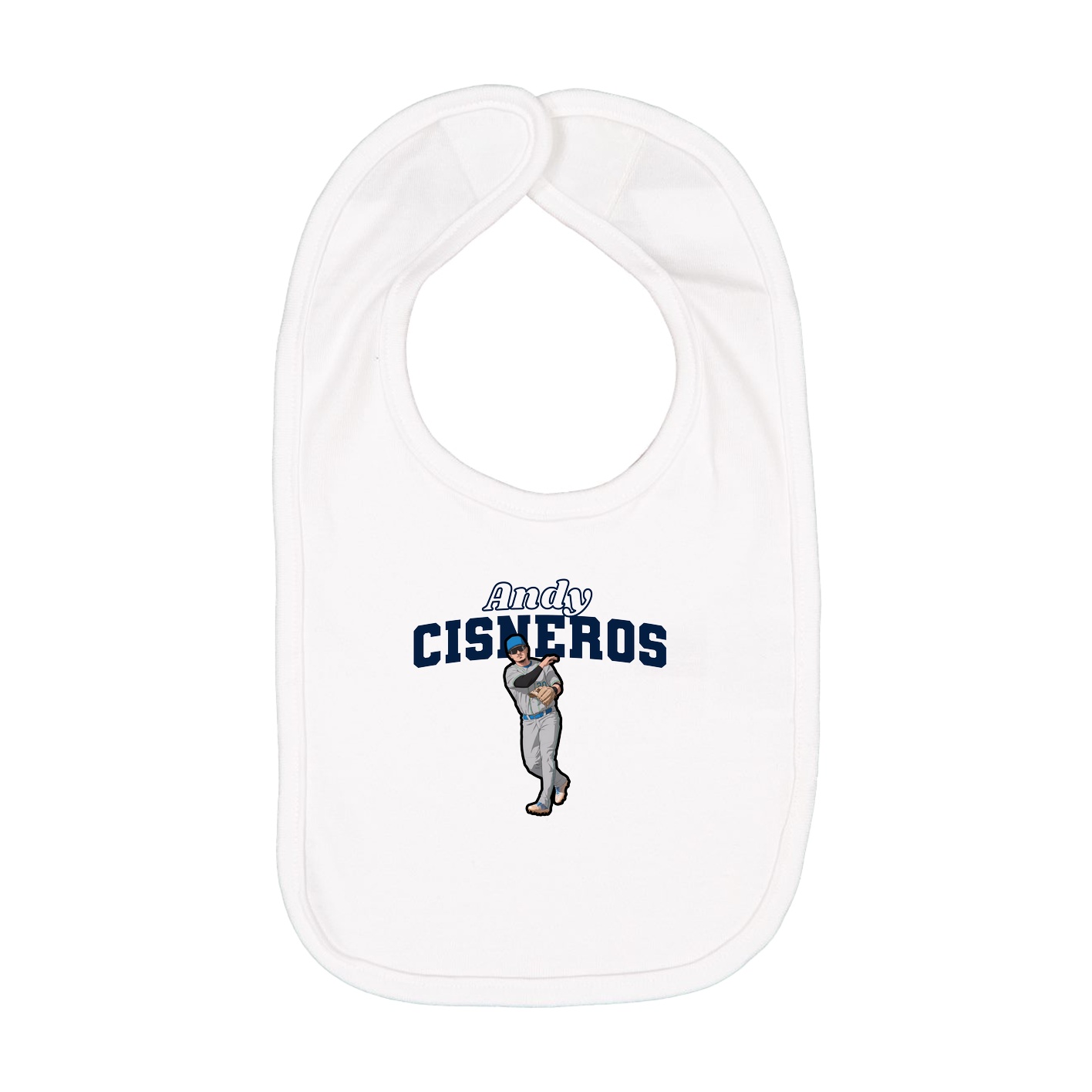 Infant Bib — Name Arch in White