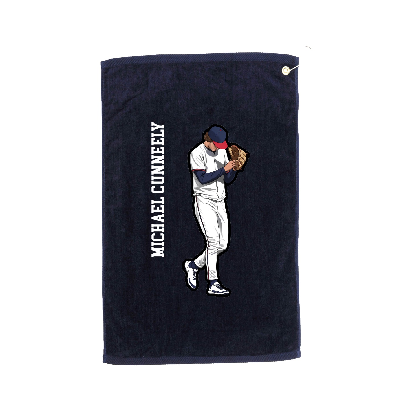 Golf Towel — Name Vertical in Navy