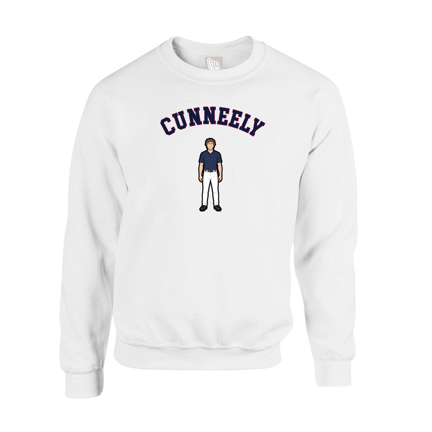 Fleece Crew — Shirsey Arch in White