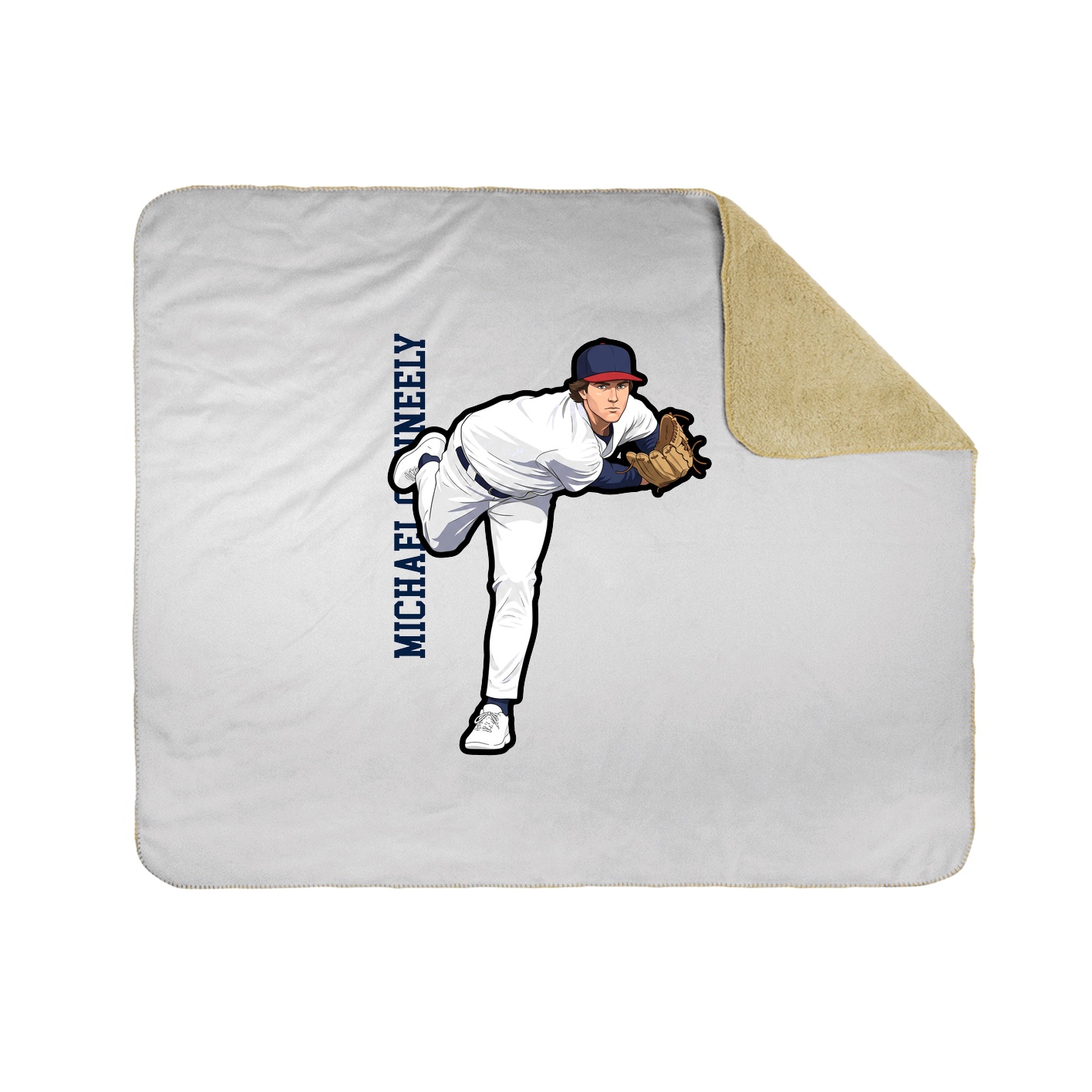 Throw Blanket — Name Vertical in White