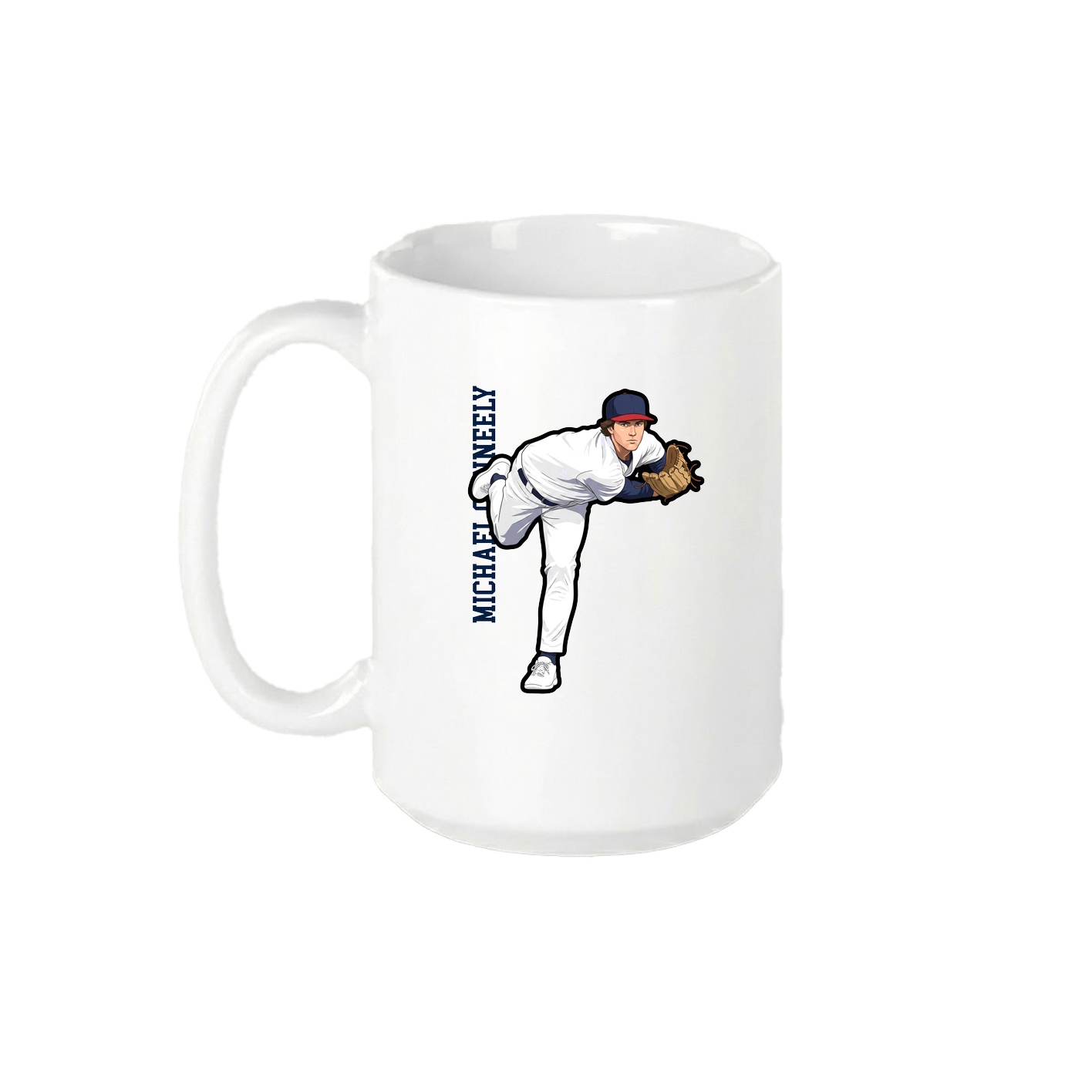15oz Coffee Mug — Name Vertical in White