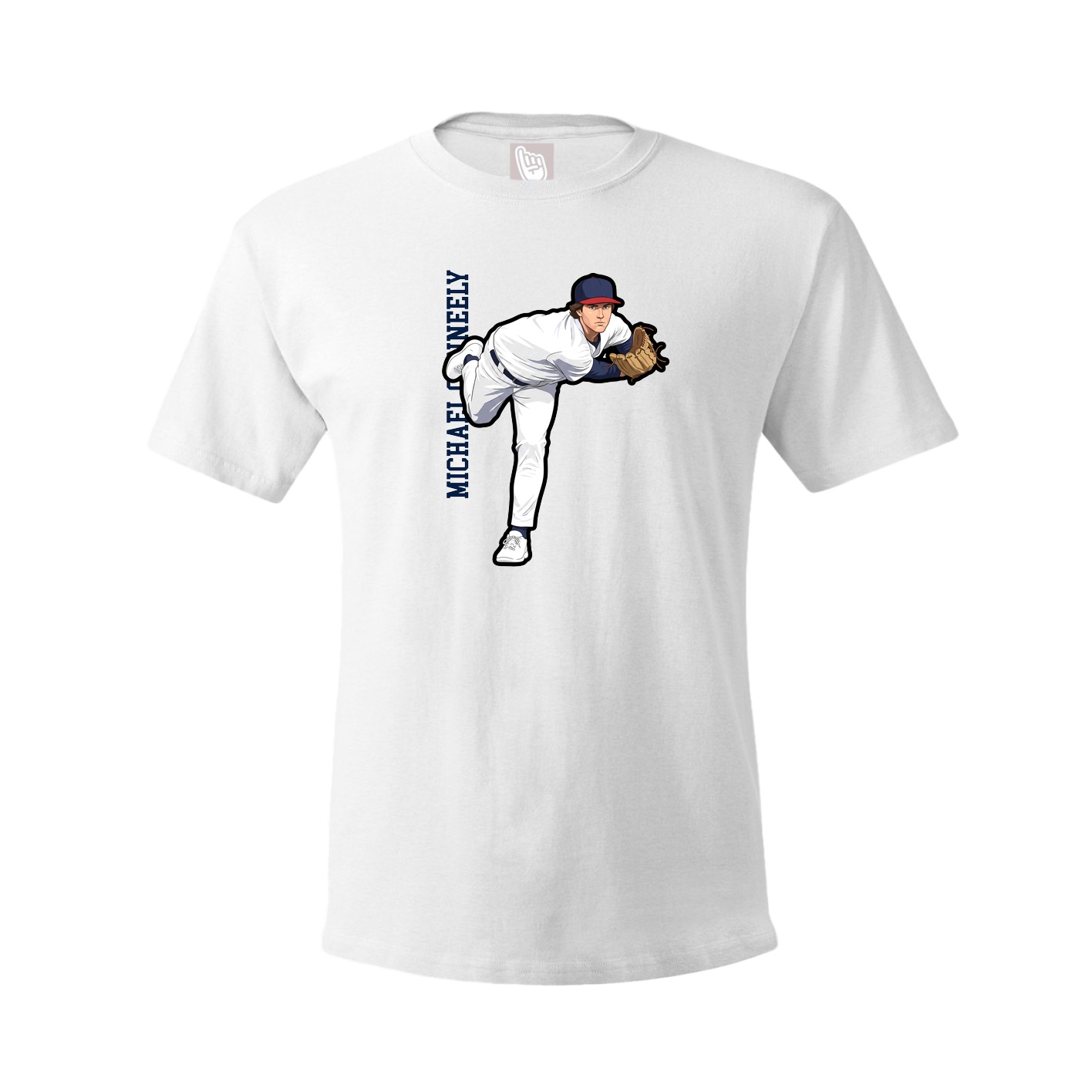 Tee — Name Vertical in White