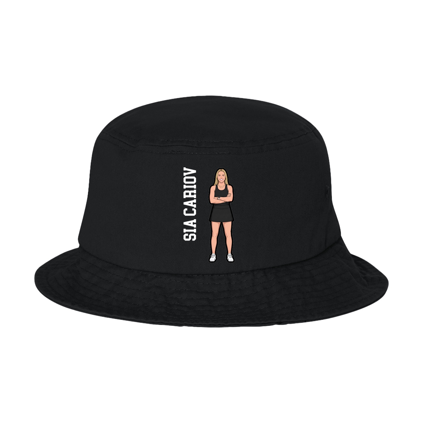 Bucket Cap — Name Vertical in Black