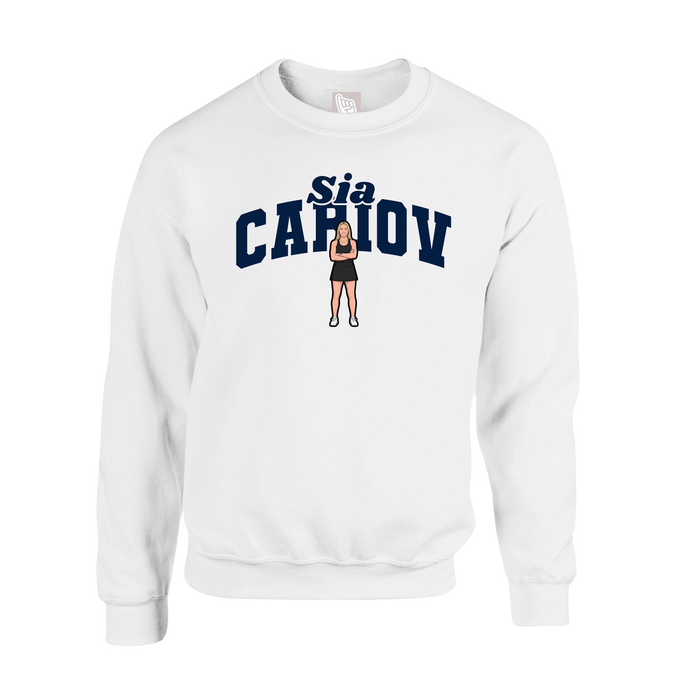 Fleece Crew — Signature Arch in White