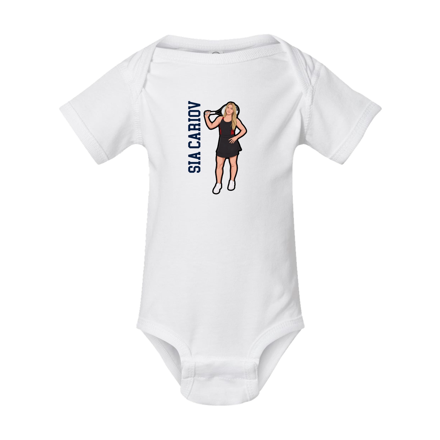 Baby Onesie — Name Vertical in White