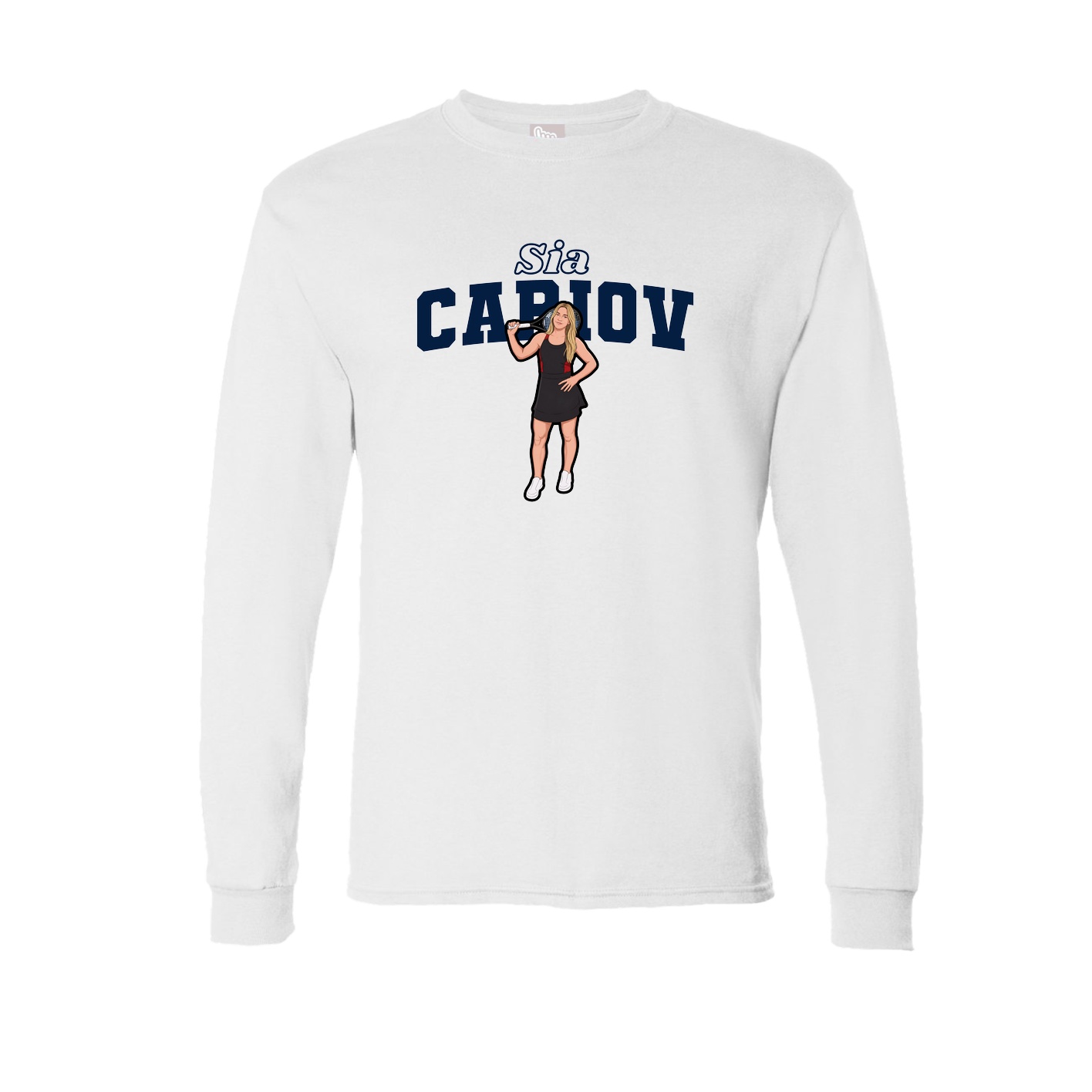 Long Sleeve Tee — Name Arch in White
