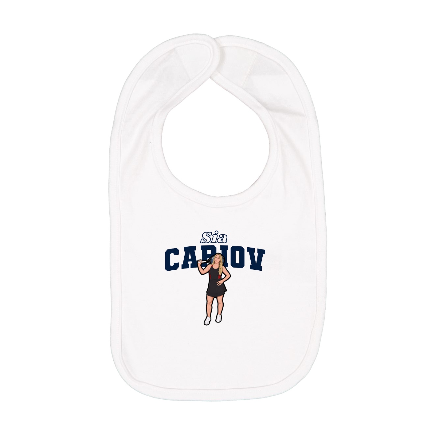 Infant Bib — Name Arch in White