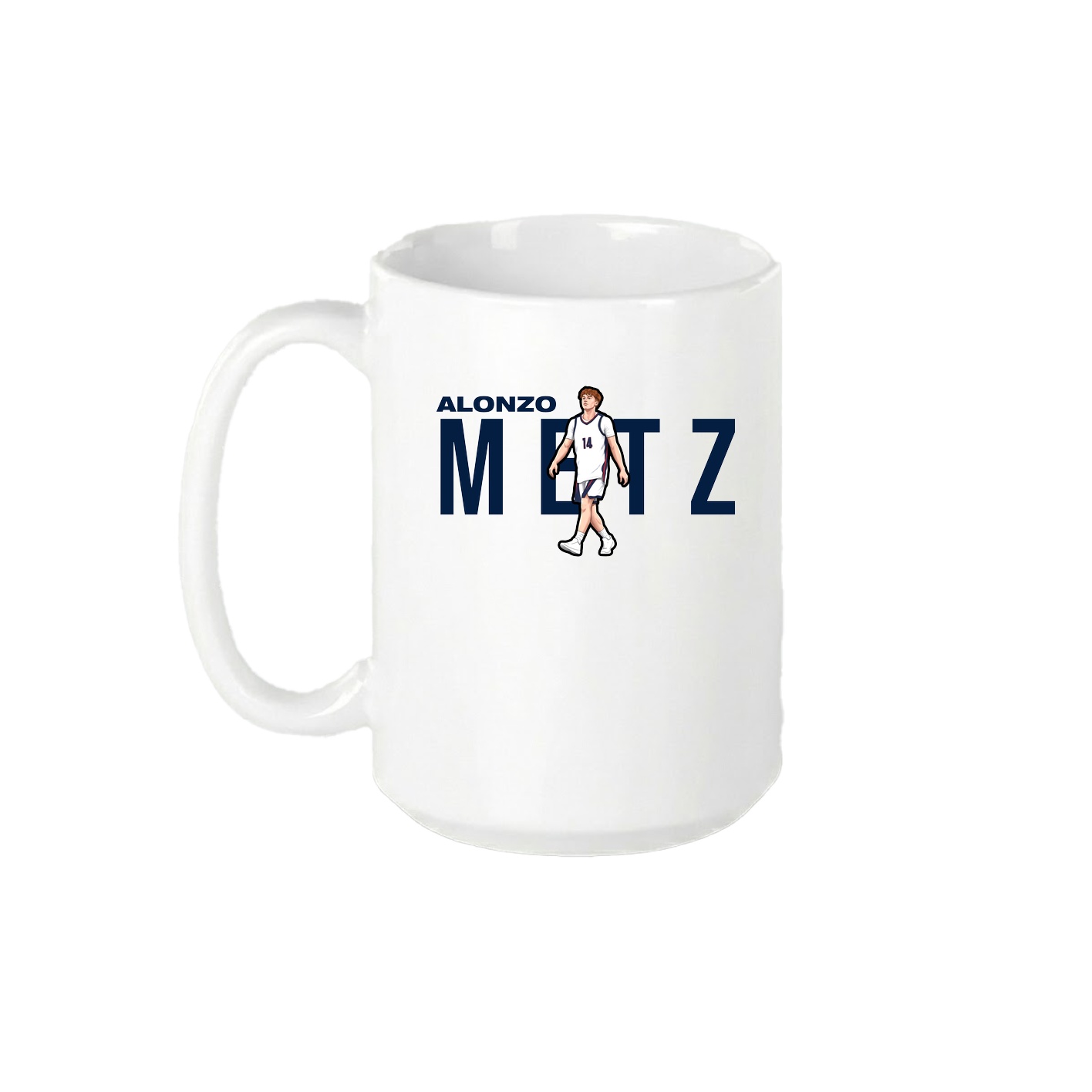 15oz Coffee Mug — Player Name in White