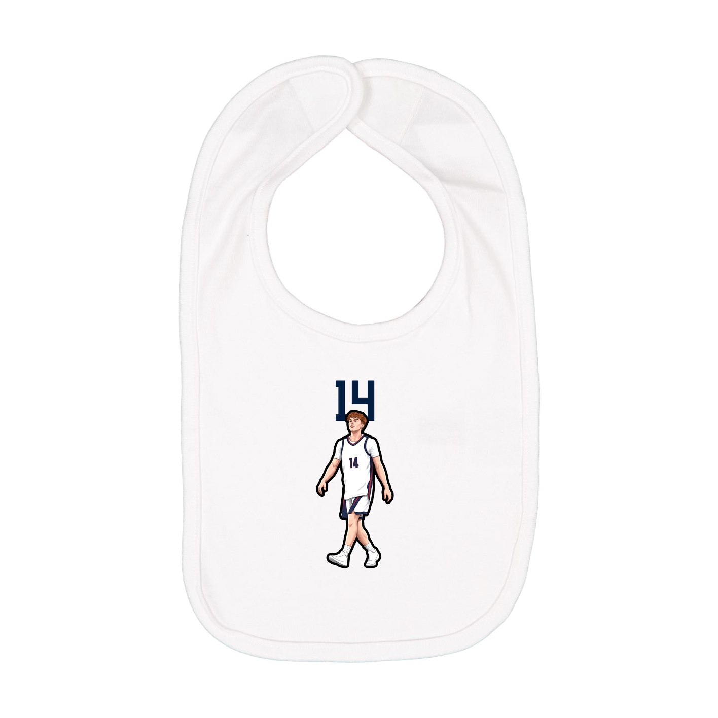 Infant Bib — Number Top in White