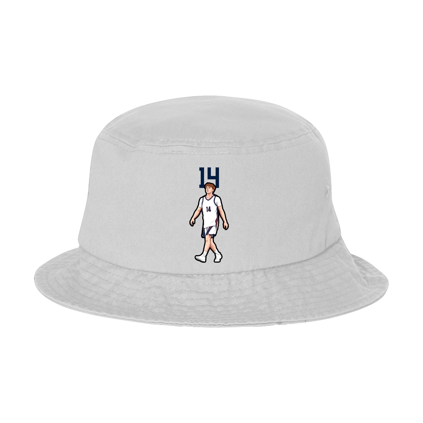 Bucket Cap — Number Top in White