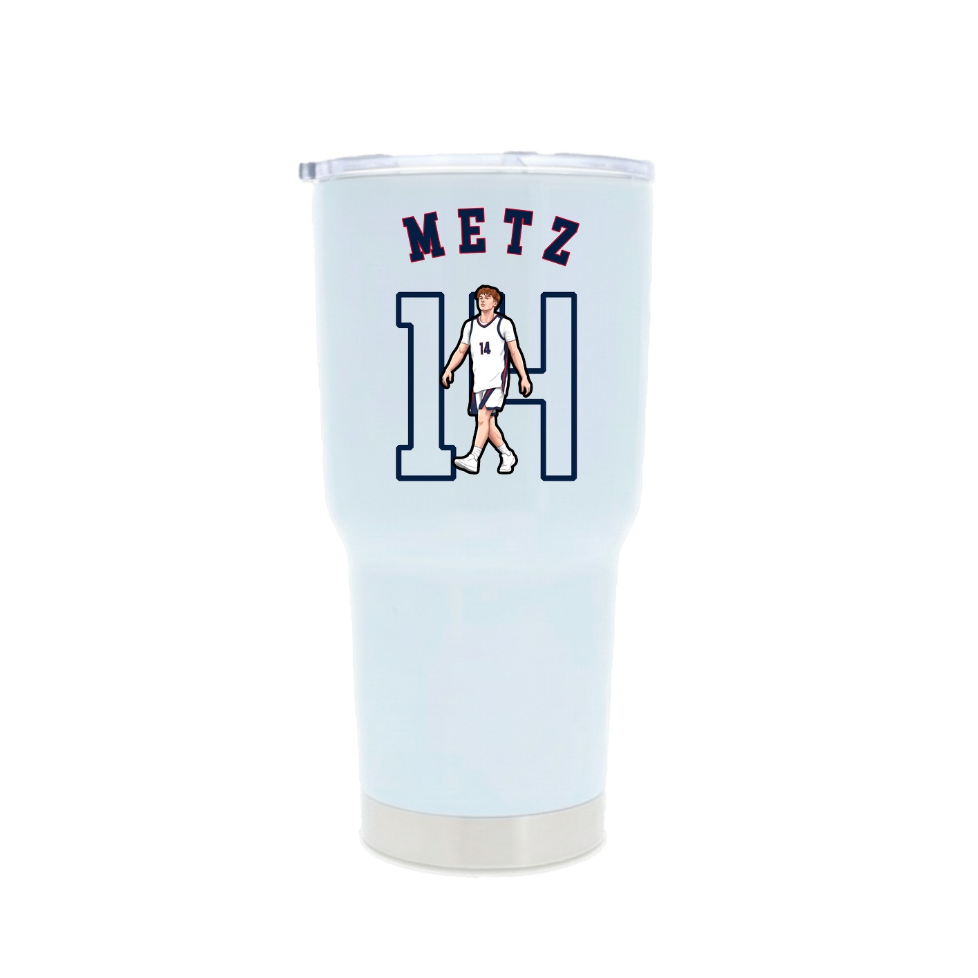 30oz Stainless Steel Tumbler — Shirsey Arch in White