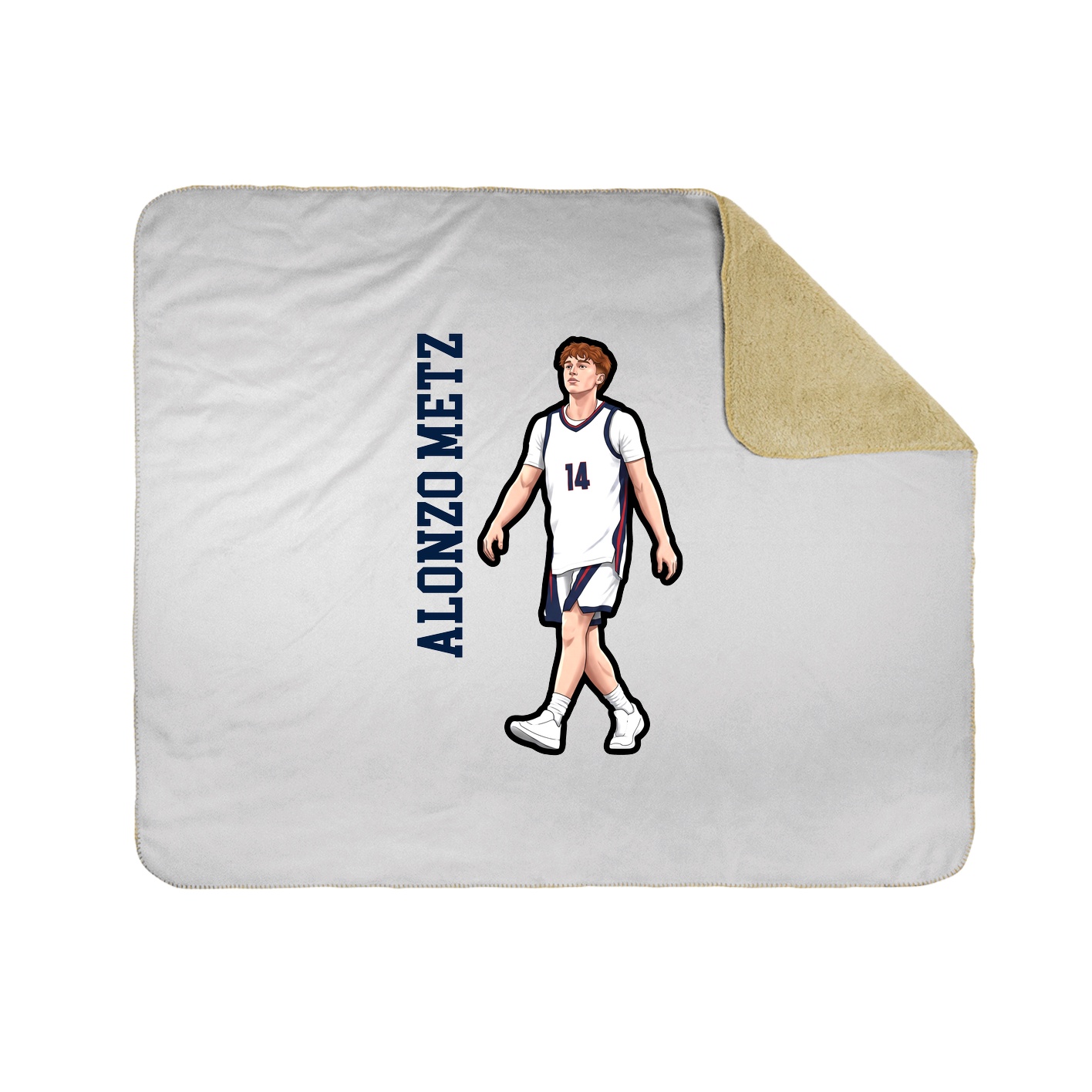 Throw Blanket — Name Vertical in White