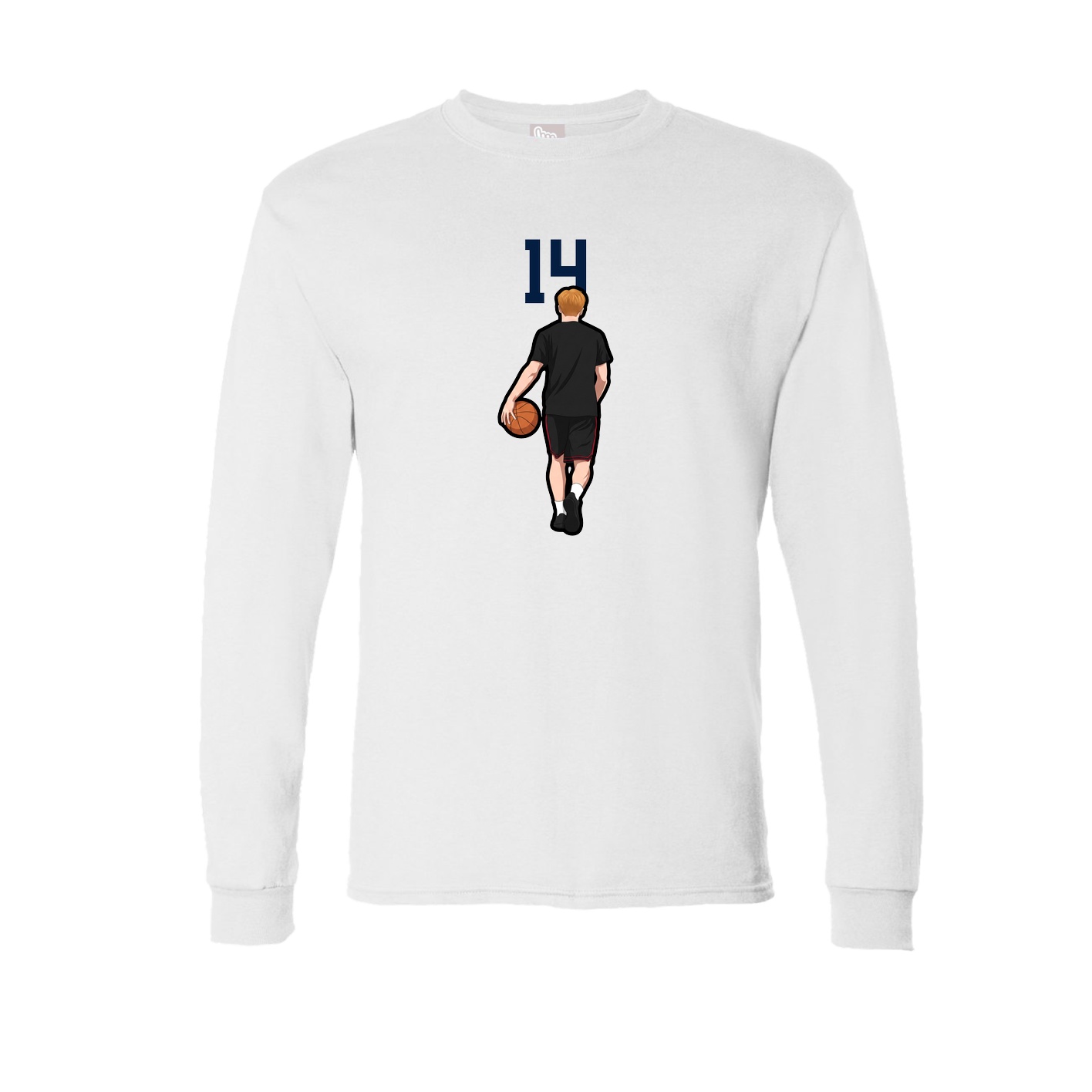 Long Sleeve Tee — Number Top in White
