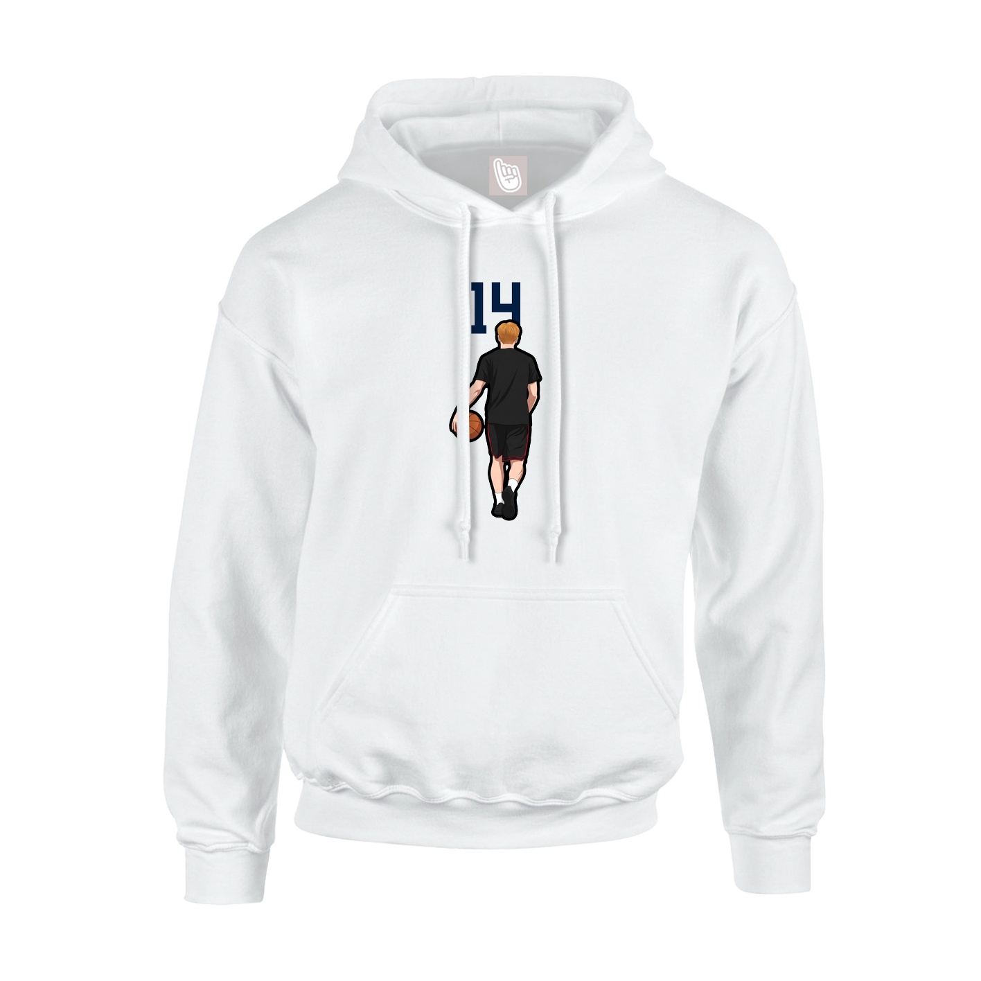 Youth Hoodie — Number Top in White