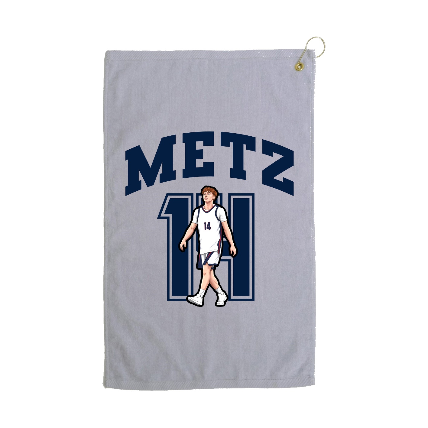 Golf Towel — Number in Grey