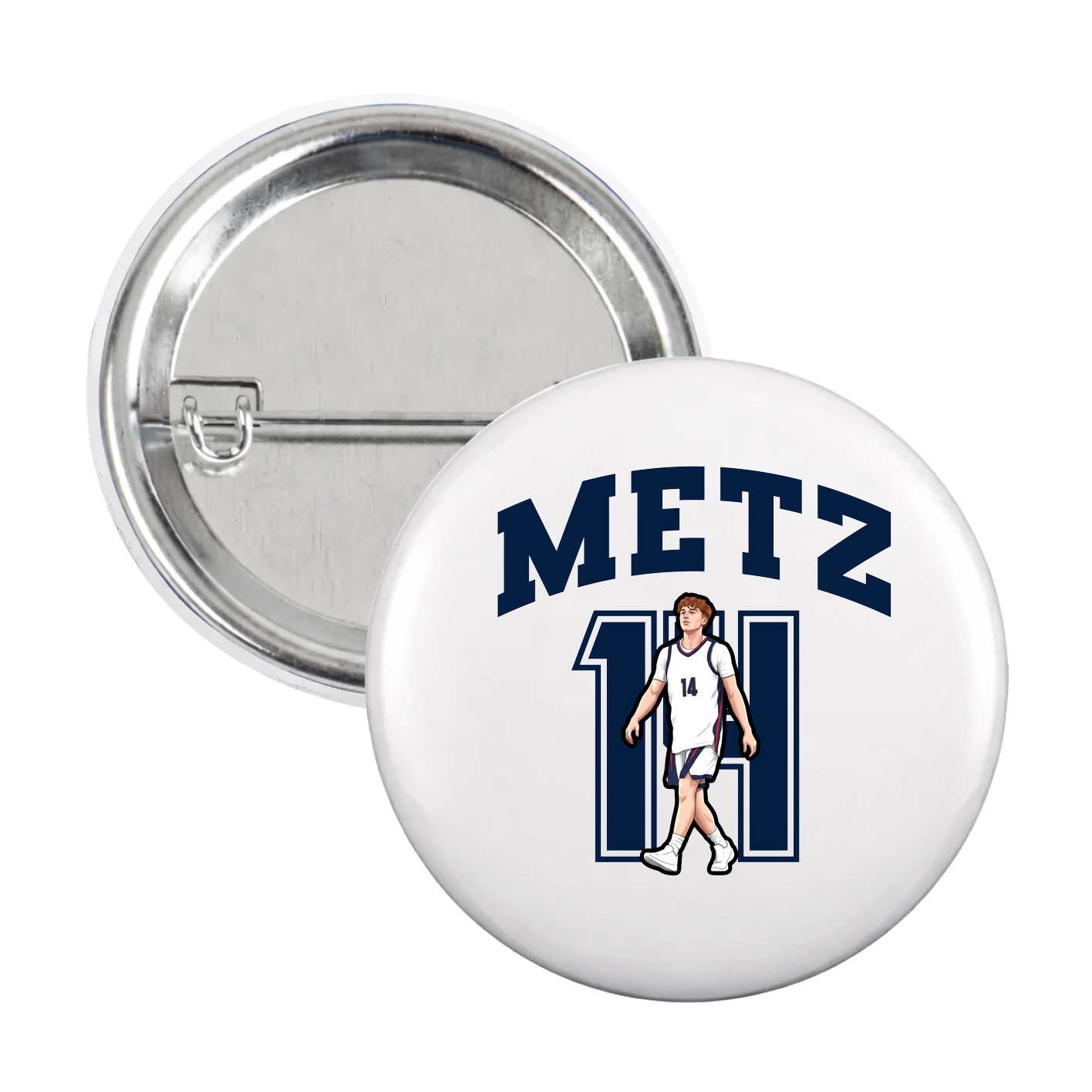Game Day Button — Number in White