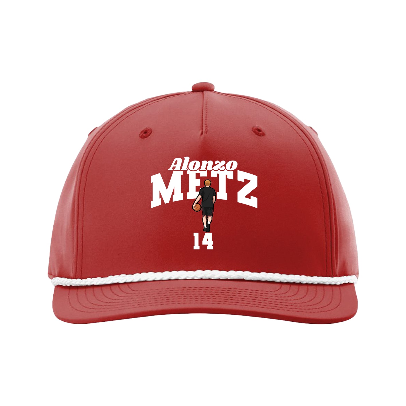 Five-Panel Classic Rope Cap — Signature Arch in Red