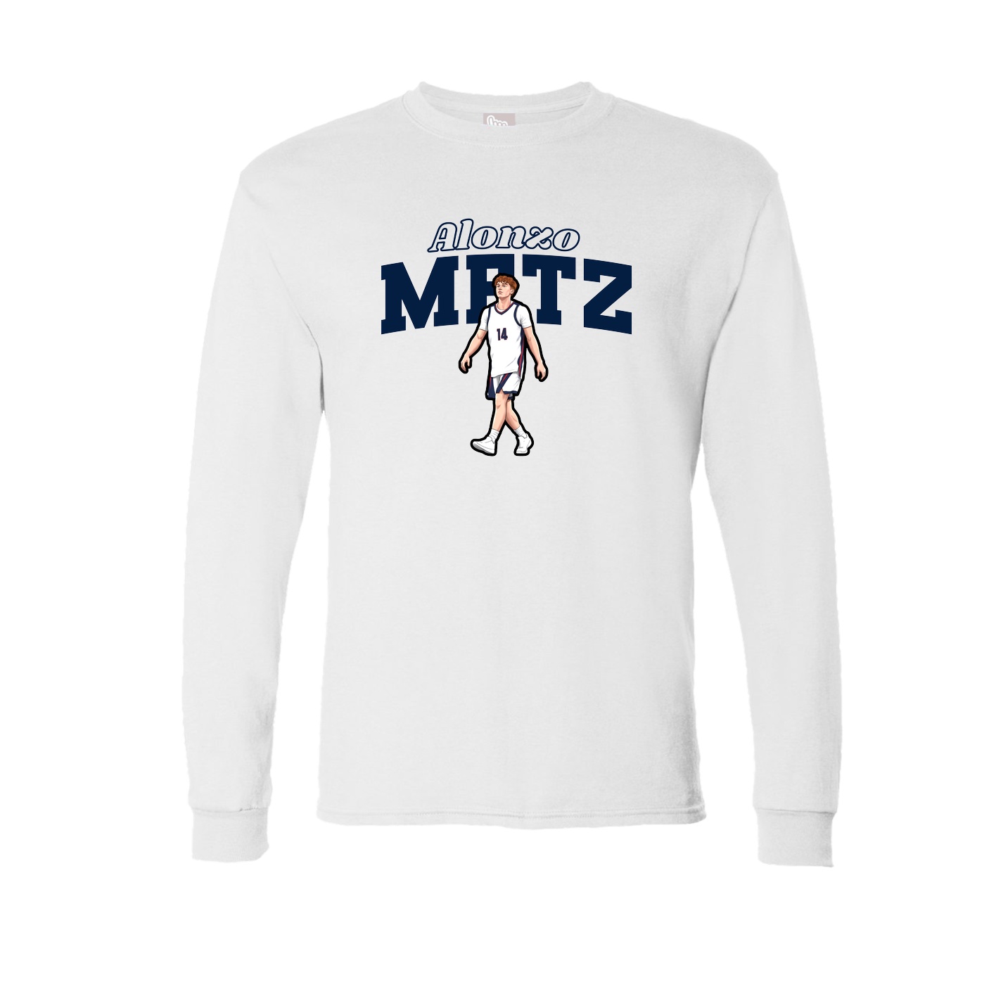 Long Sleeve Tee — Name Arch in White