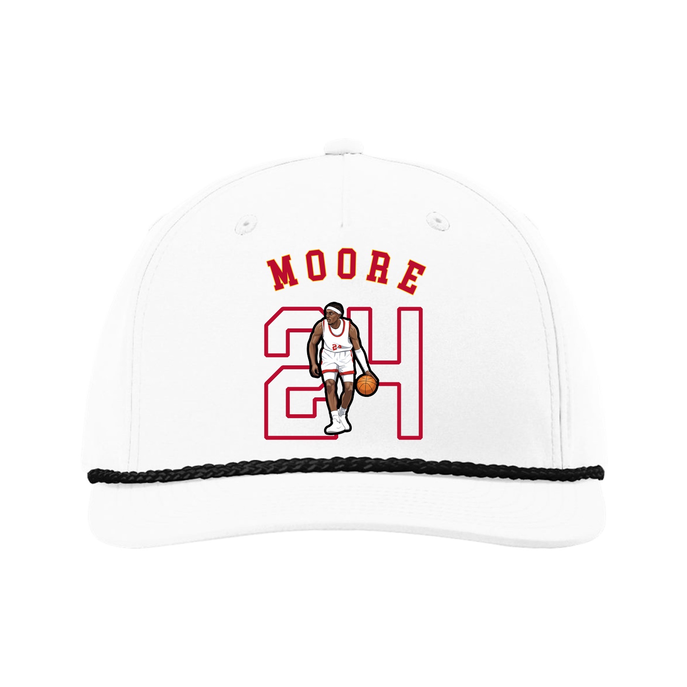 Five-Panel Classic Rope Cap — Shirsey Arch in White