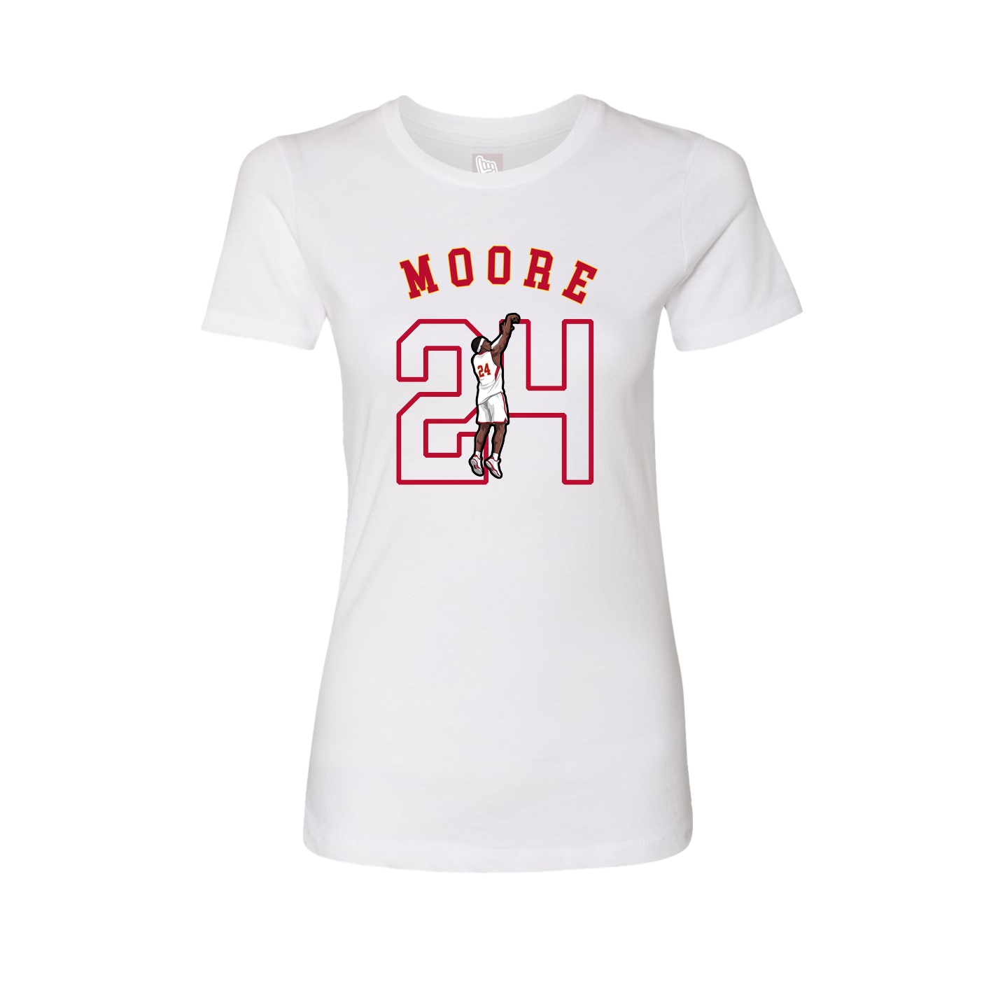Fitted Women's Tee — Shirsey Arch in White
