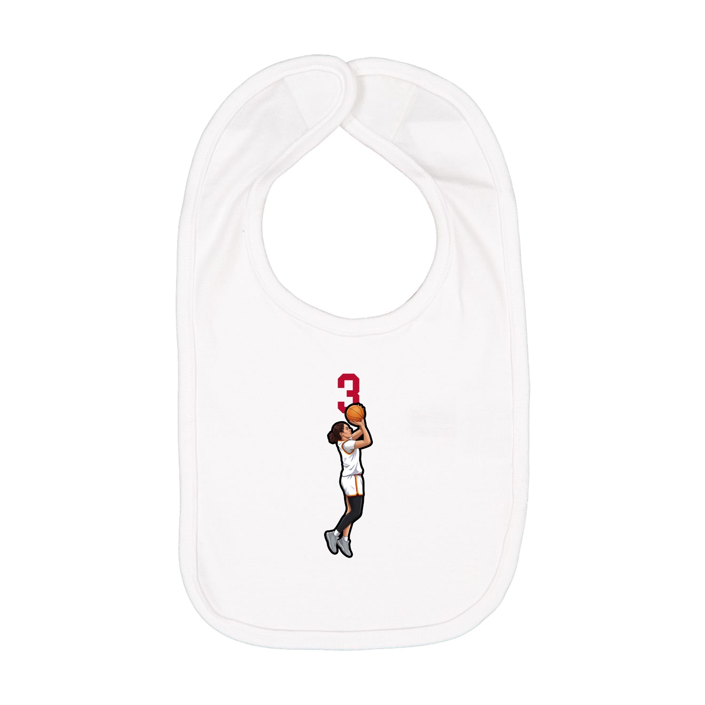 Infant Bib — Number Top in White