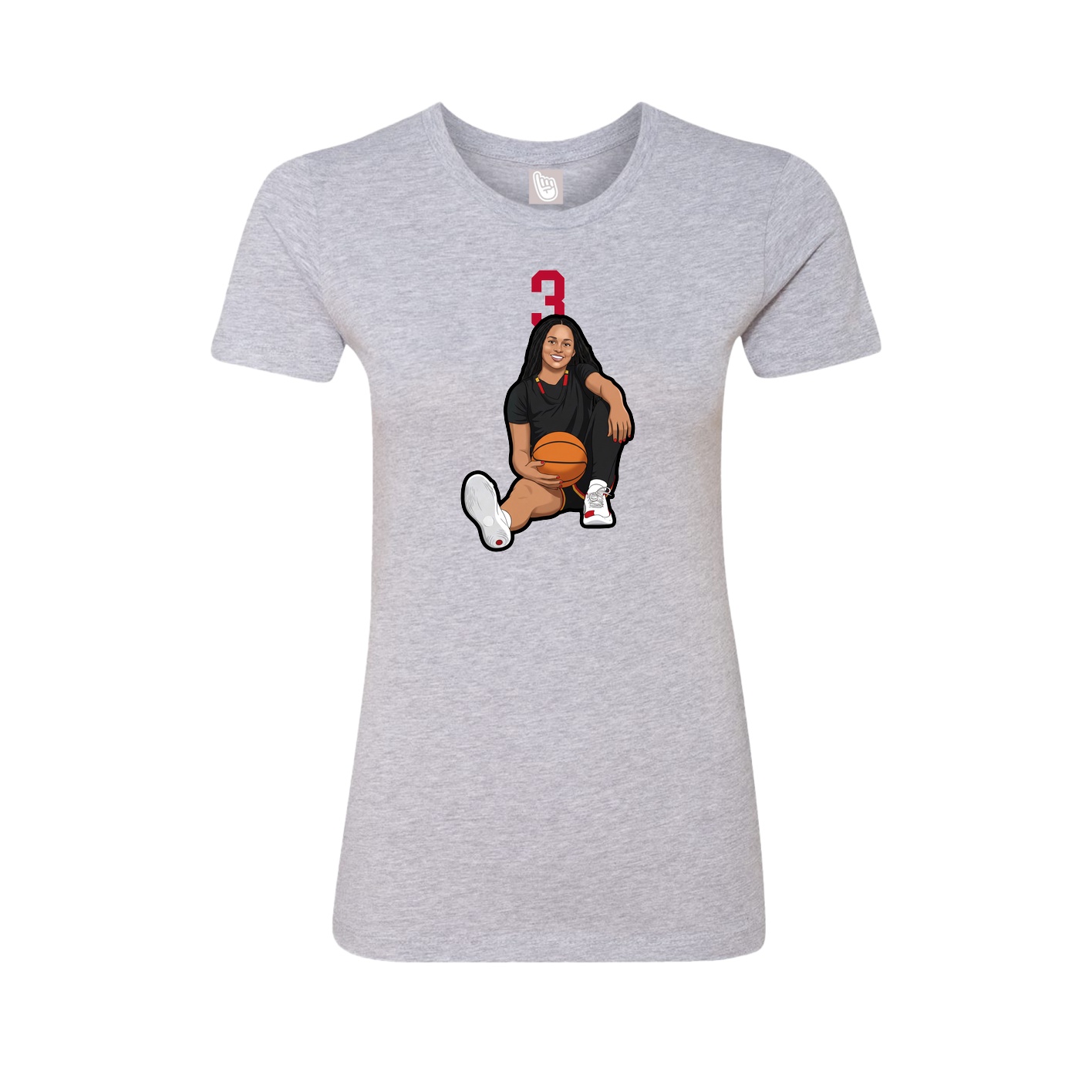 Fitted Women's Tee — Number Top in Grey