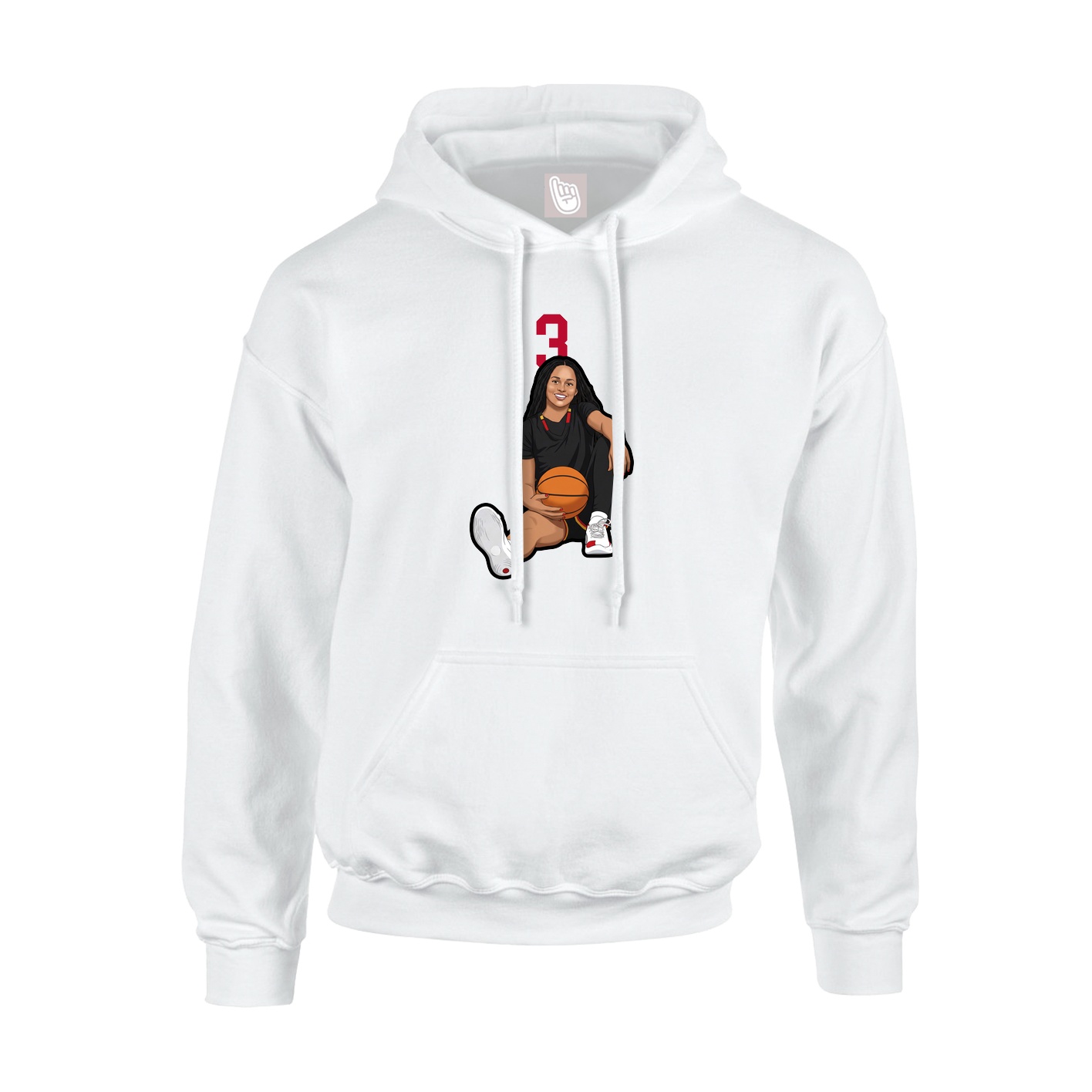 Hoodie — Number Top in White