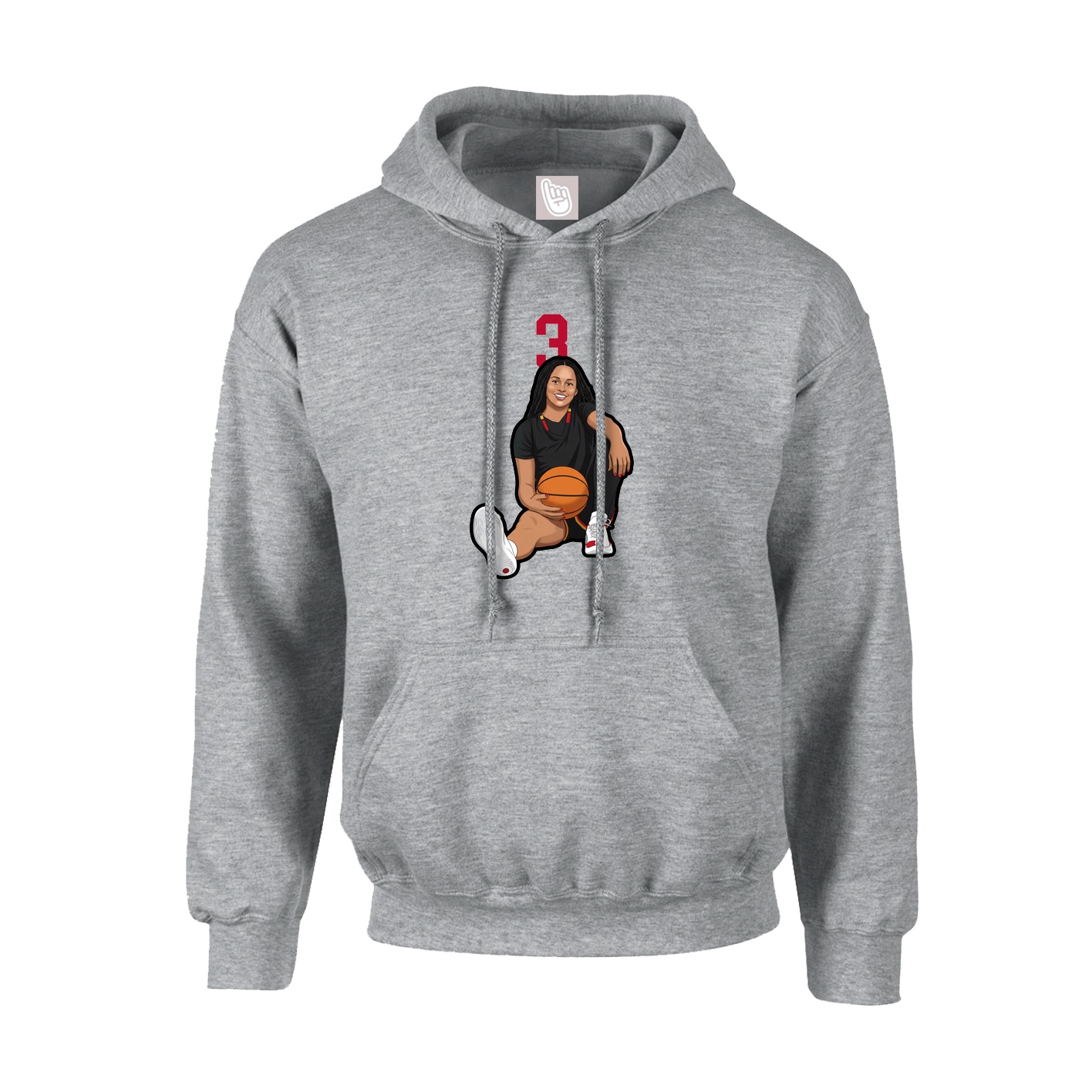 Youth Hoodie — Number Top in Grey