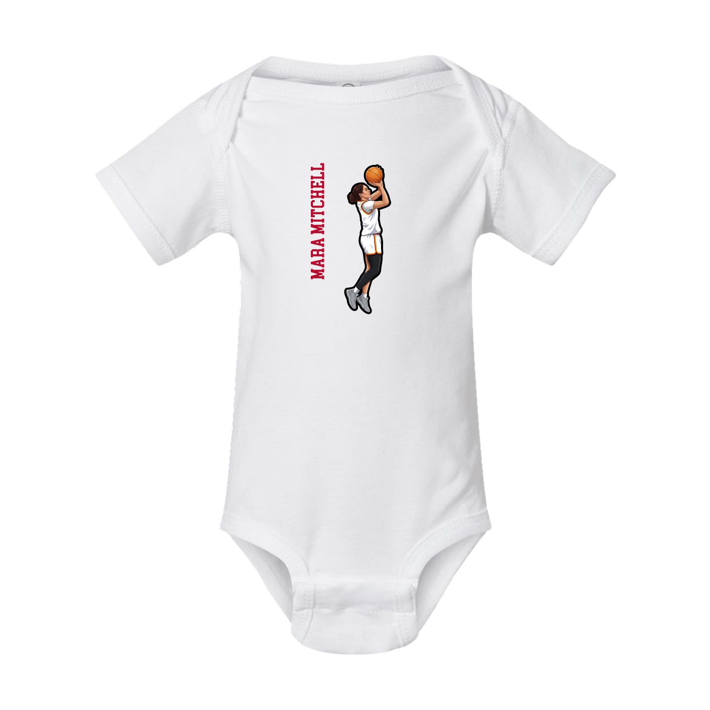 Baby Onesie — Name Vertical in White